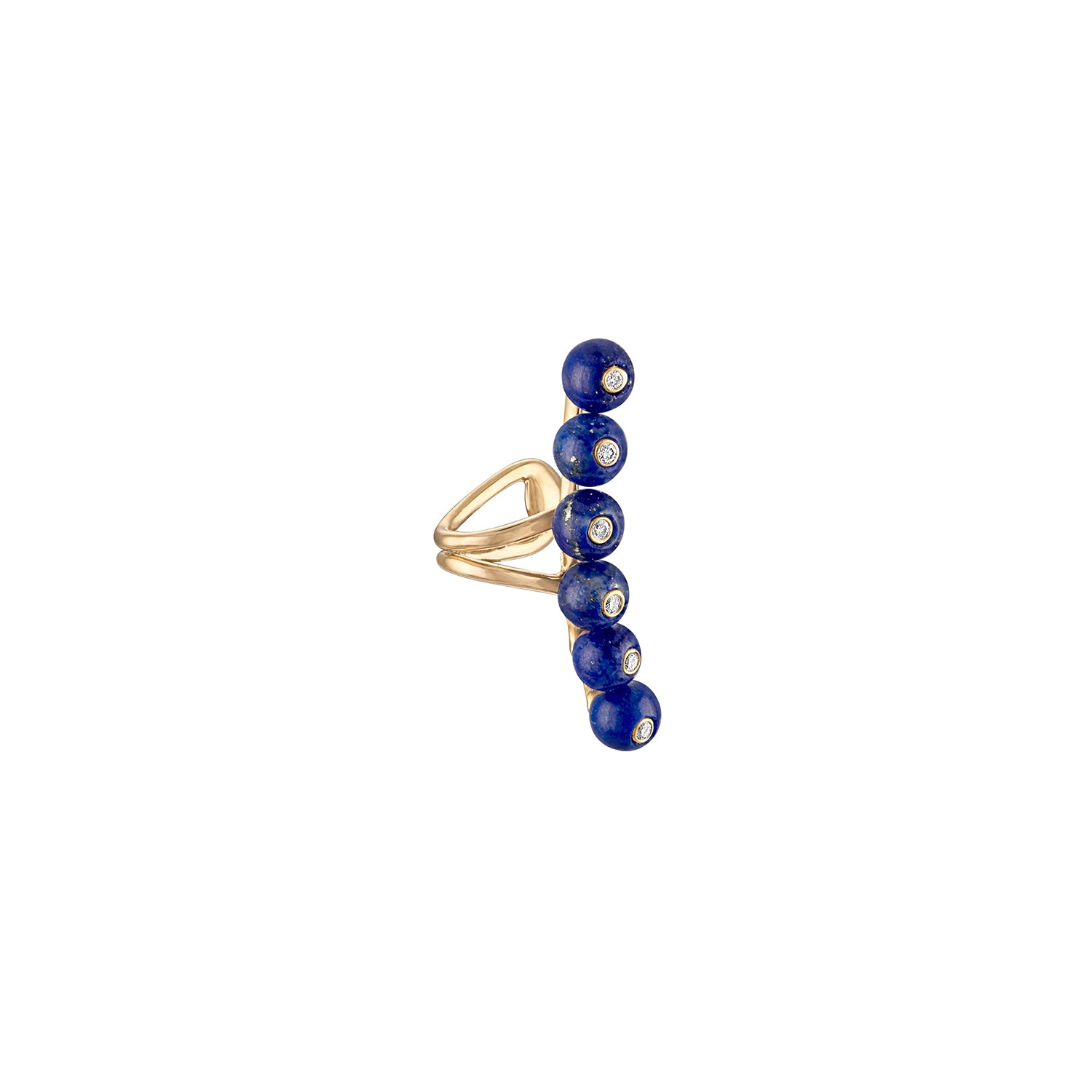 Blue Bubbles Single Row Ear Cuff