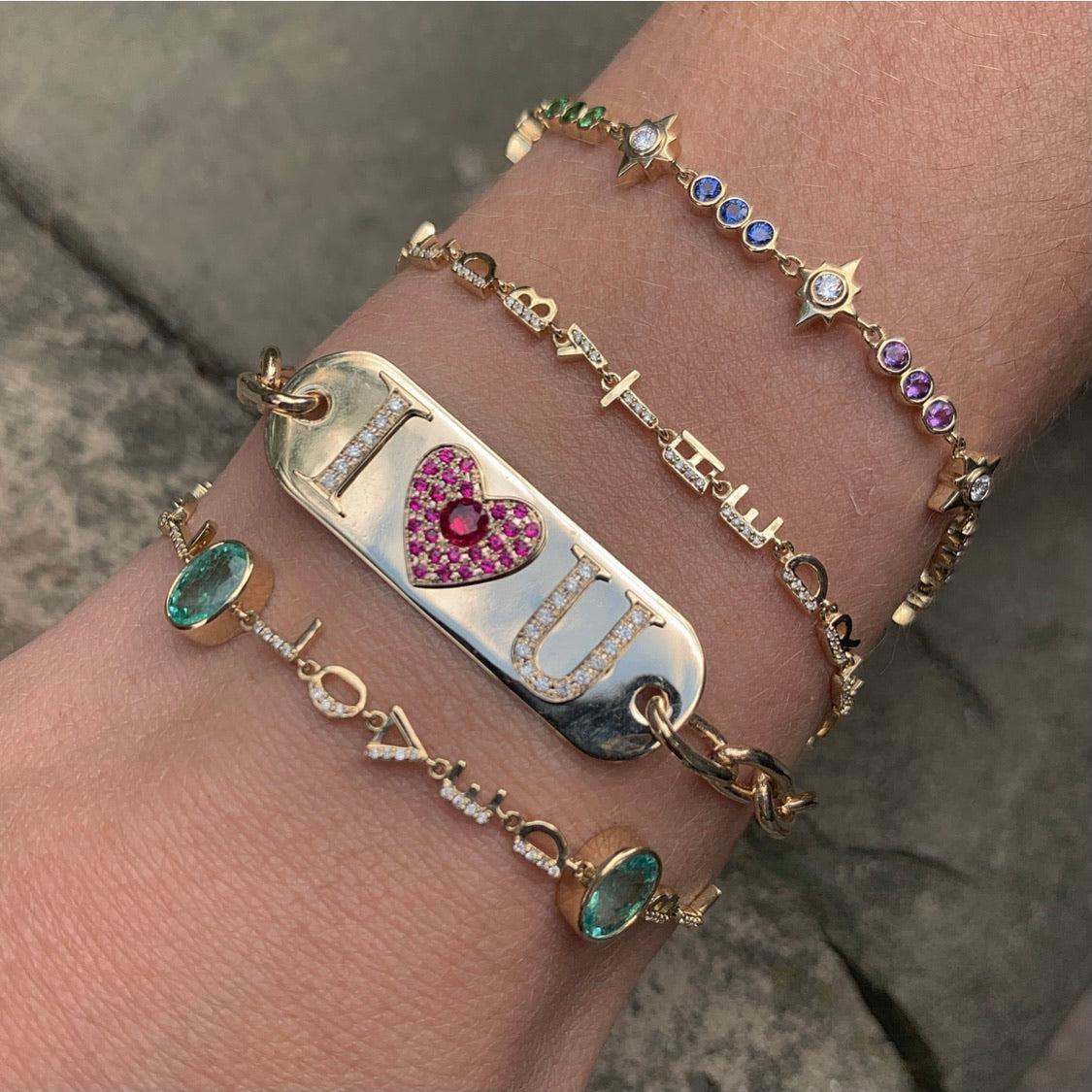 I❤️U ID Bracelet-Bracelets-Eden Presley Fine Jewelry