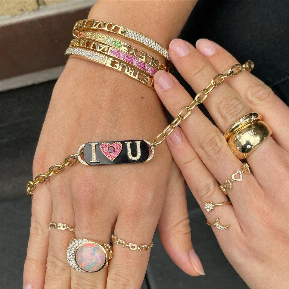 I❤️U ID Bracelet-Bracelets-Eden Presley Fine Jewelry