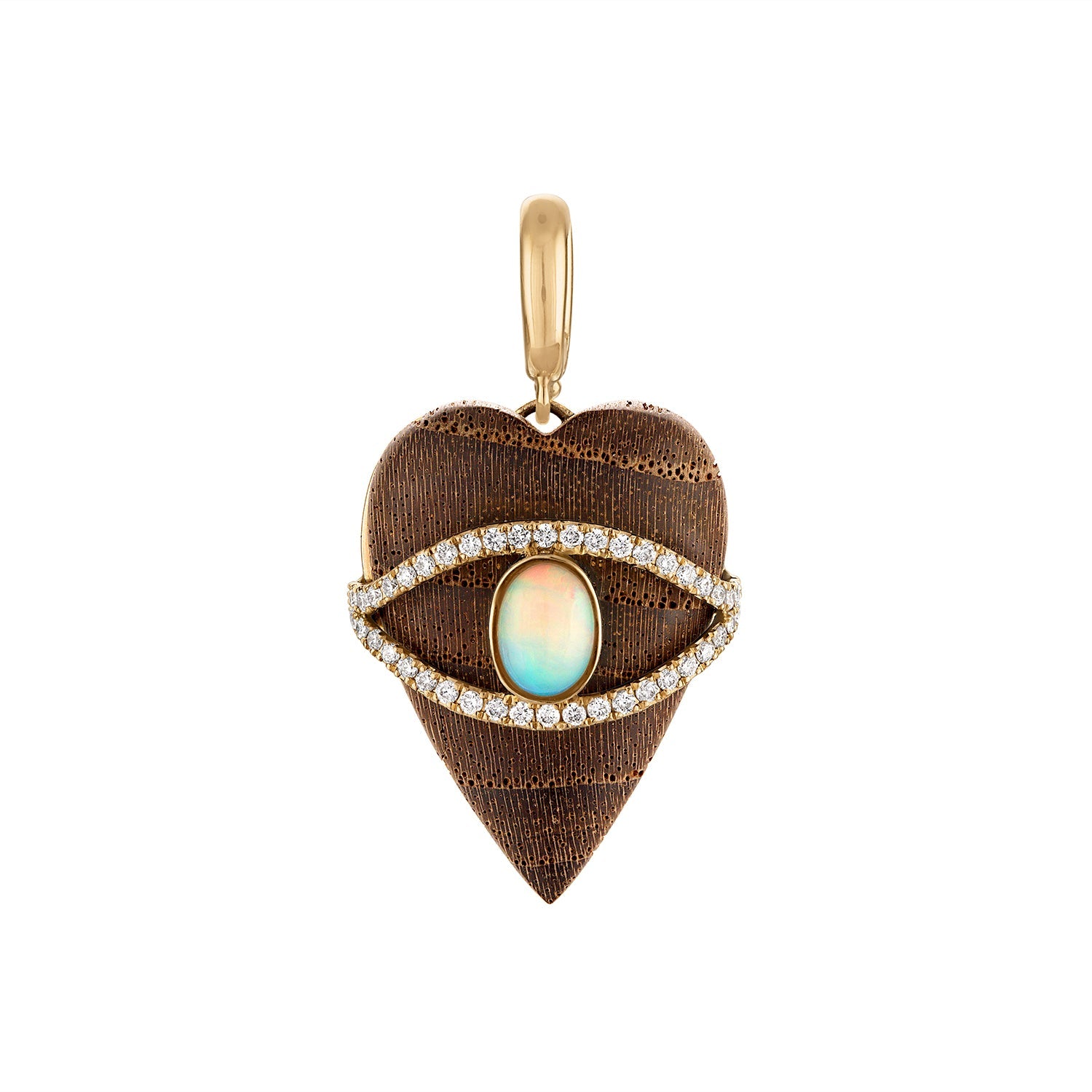Knock on Wood Heart Pendant-Charms & Pendants-Eden Presley Fine Jewelry