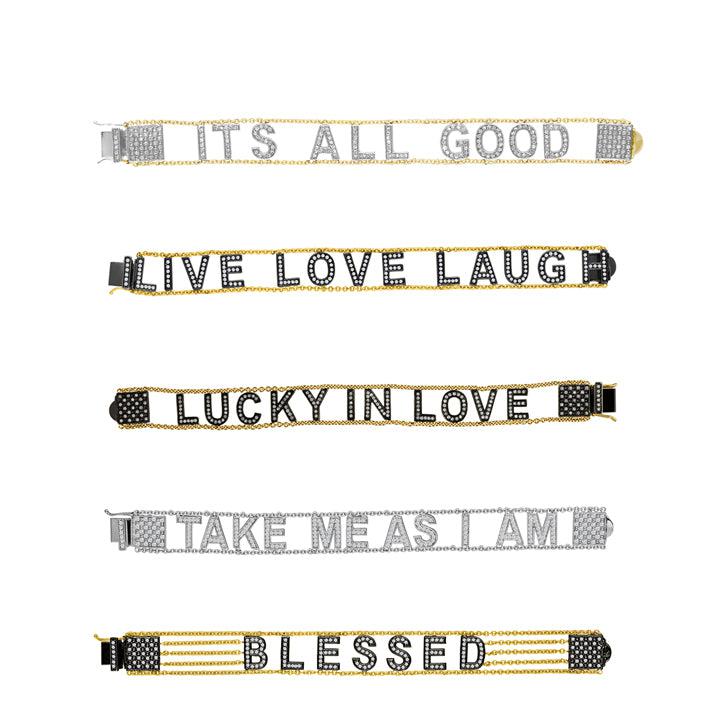 Large Font Mantra Bracelet - Image 3 | Bracelet | Eden Presley