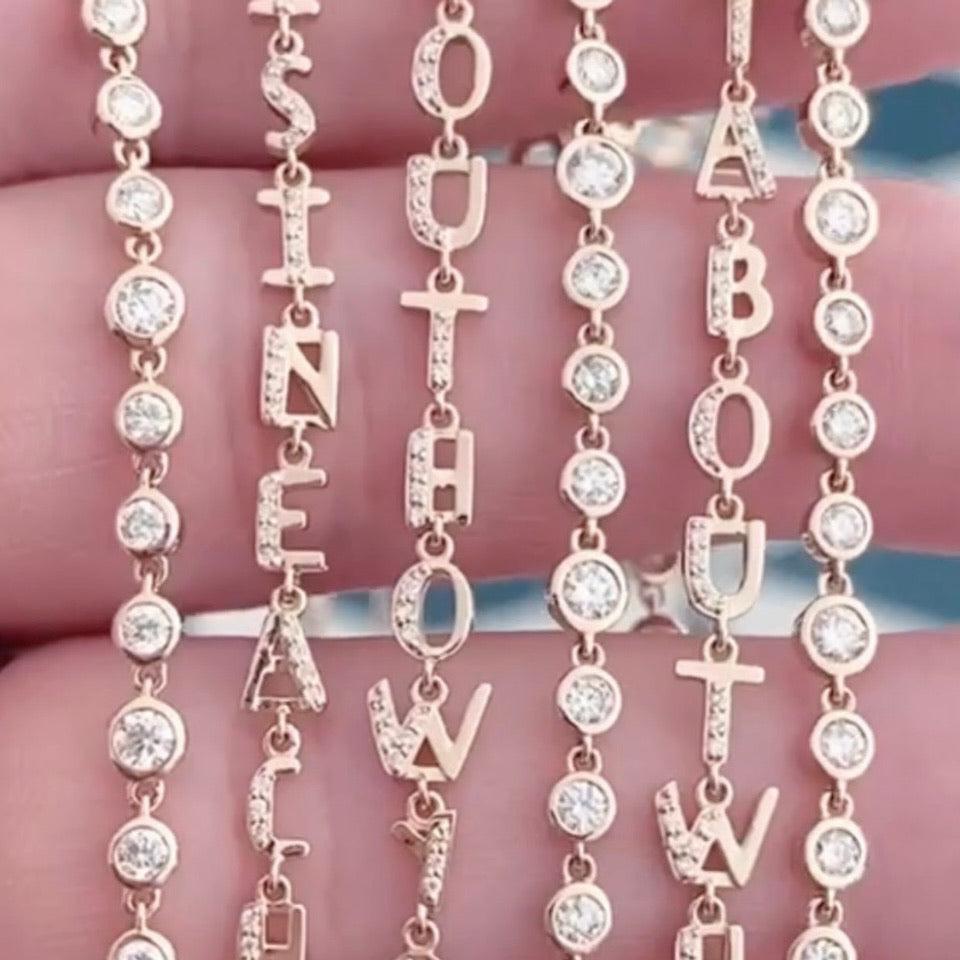 Long Tiny Letters Transformer Necklace-Bracelet-focused look