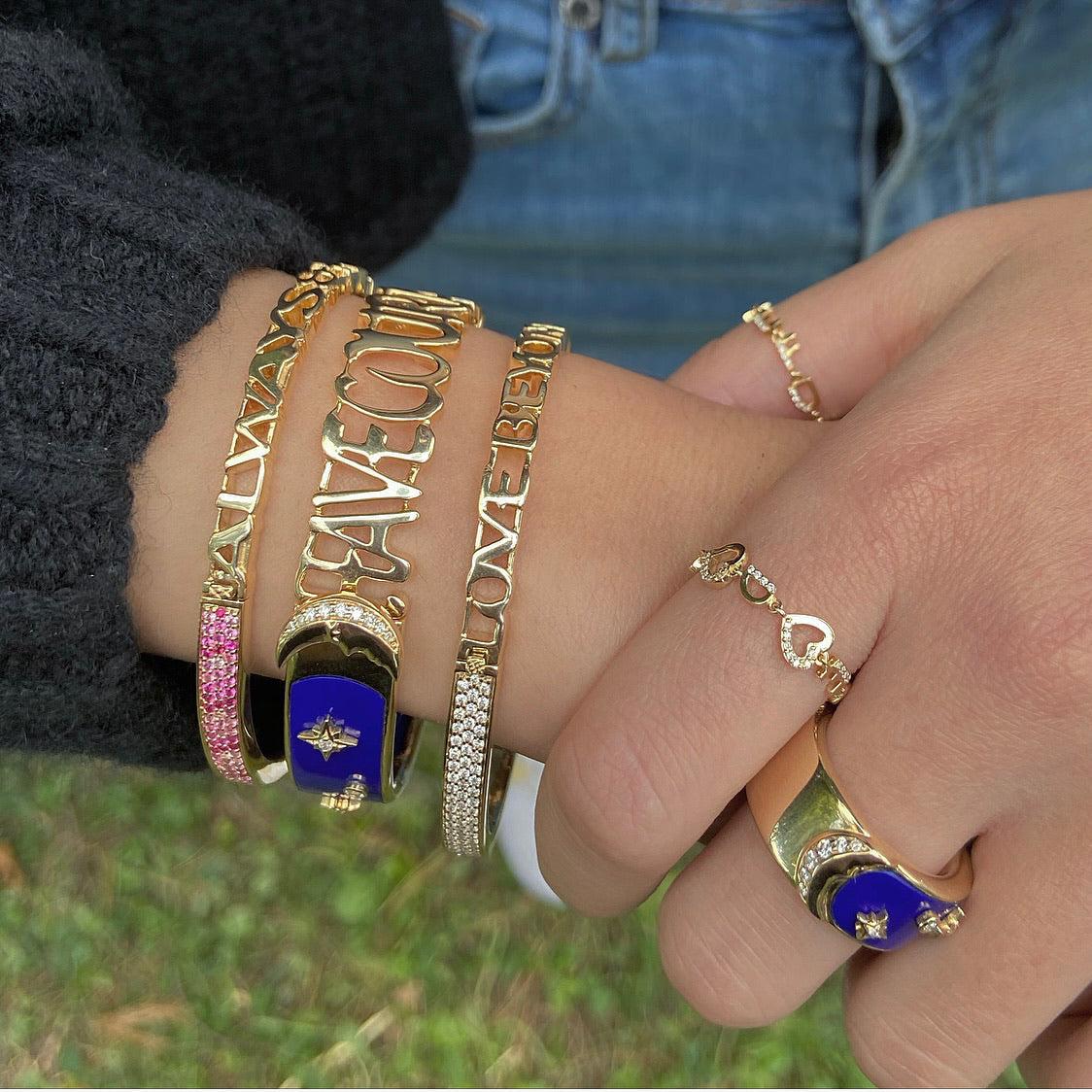More than the Moon Lapis Bangle-Bracelets-Eden Presley Fine Jewelry