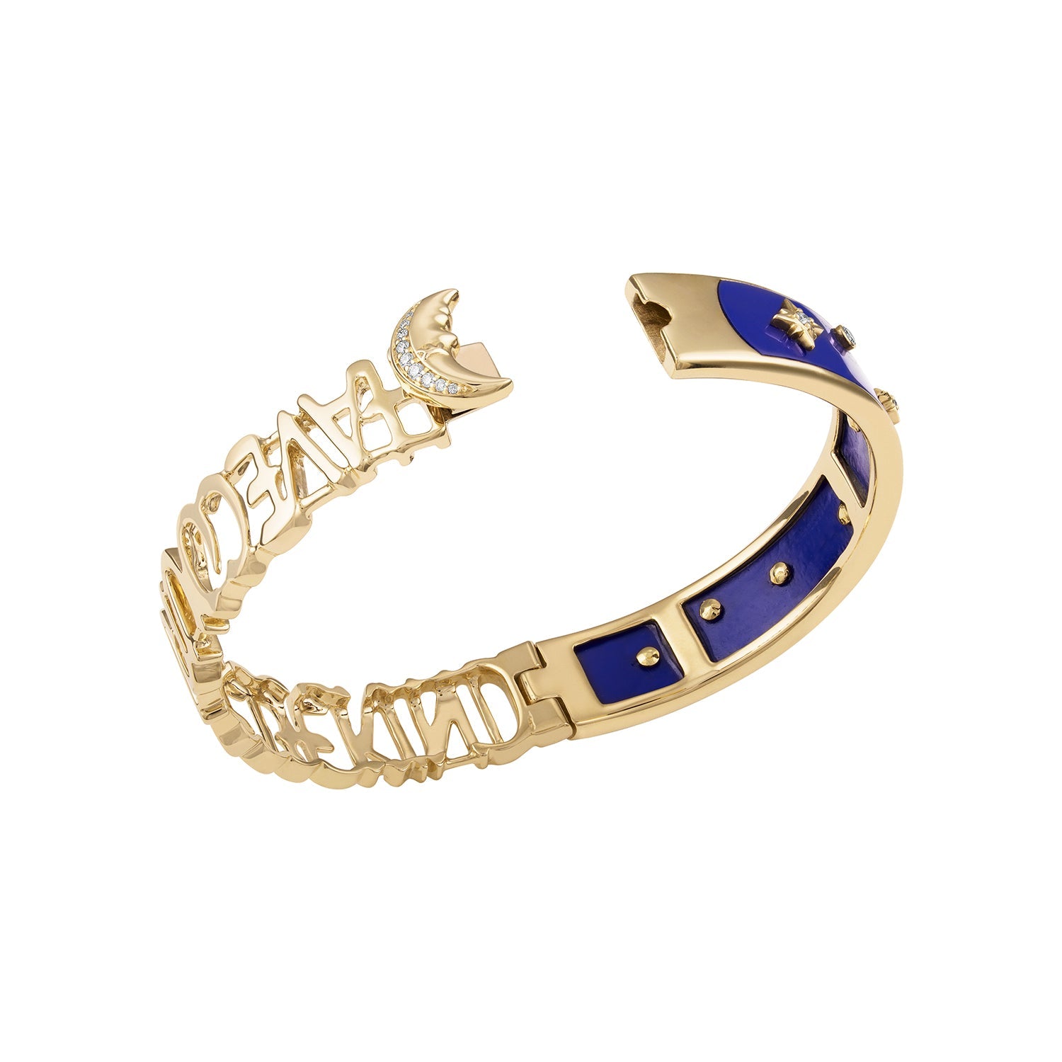 More than the Moon Lapis Bangle-Bracelets-Eden Presley Fine Jewelry