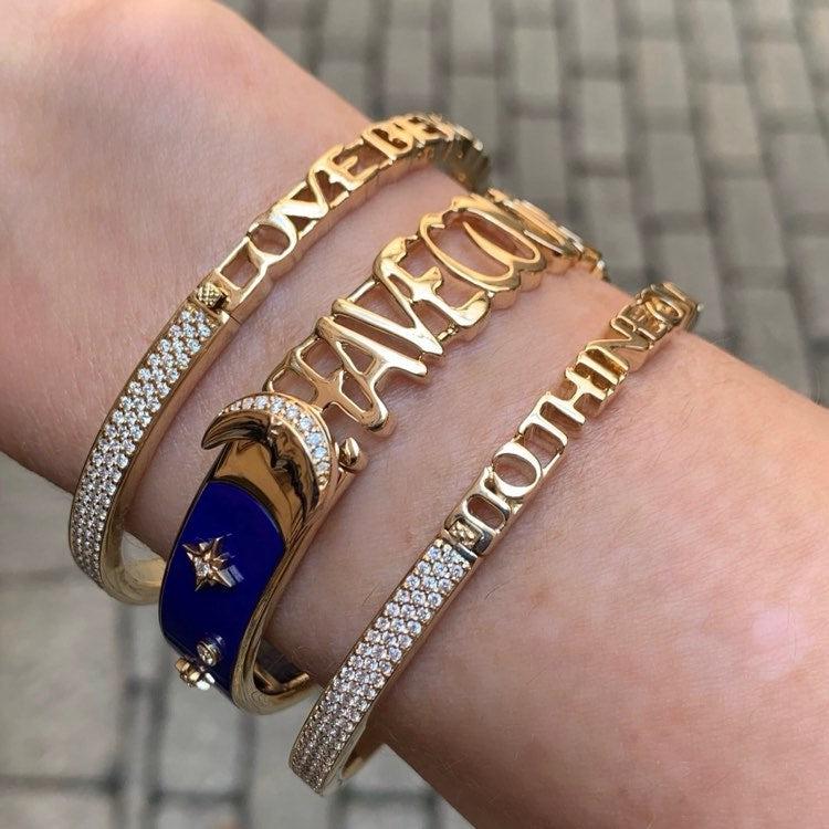 More than the Moon Lapis Bangle-Bracelets-Eden Presley Fine Jewelry