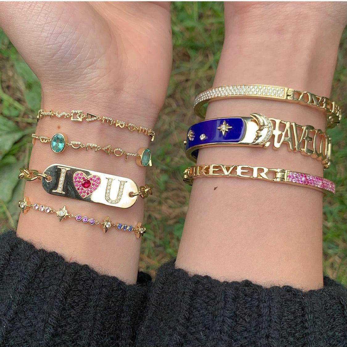 More than the Moon Lapis Bangle-Bracelets-Eden Presley Fine Jewelry