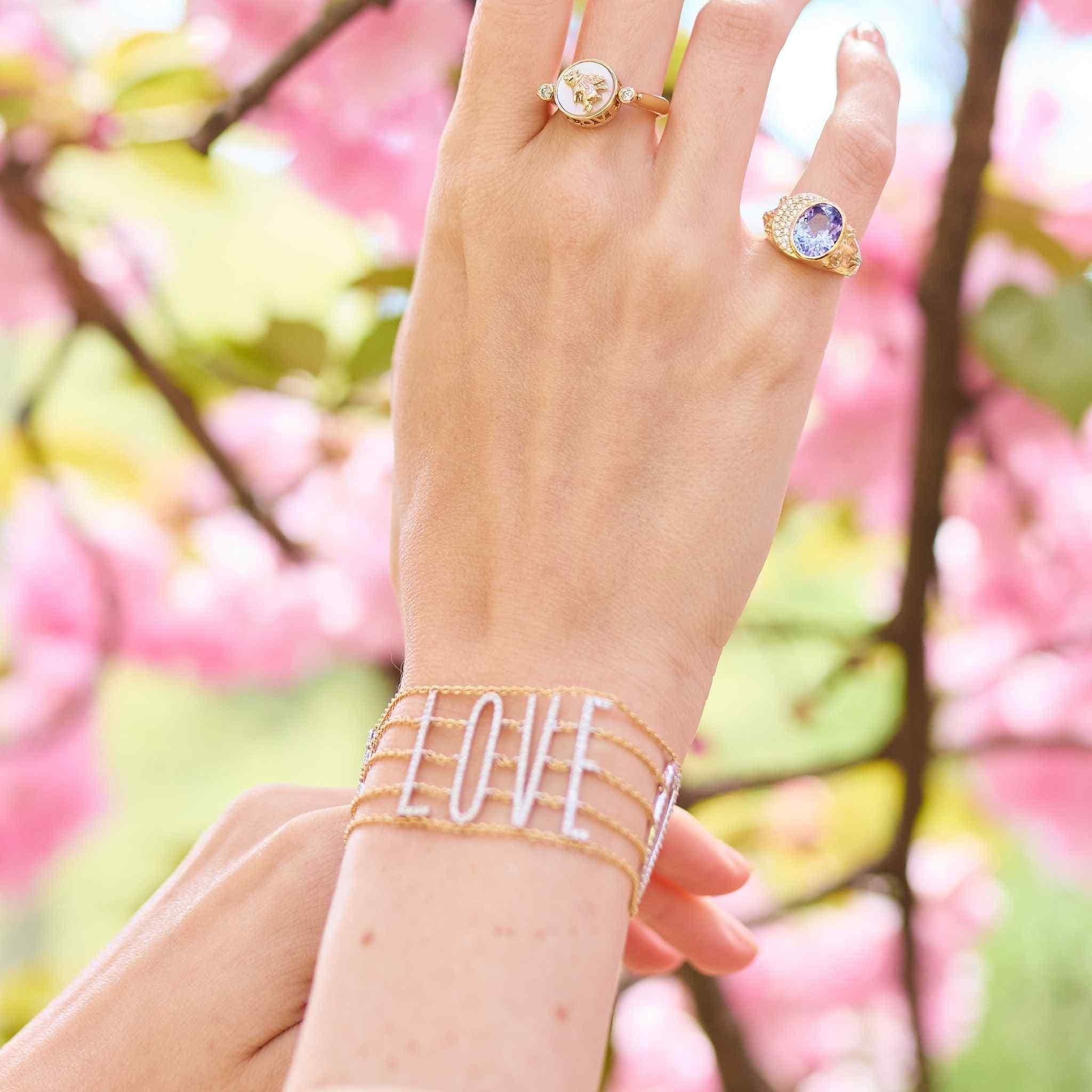 Multi chain Mantra Bracelet-On Wrist
