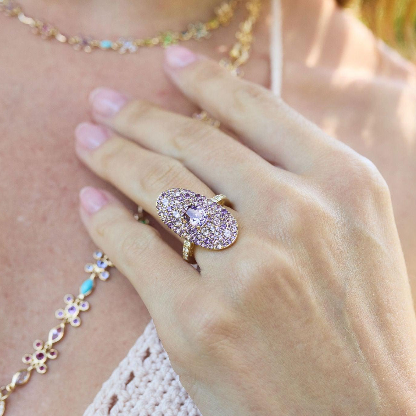 Peace & Plenty Lavender Ring-Closeup
