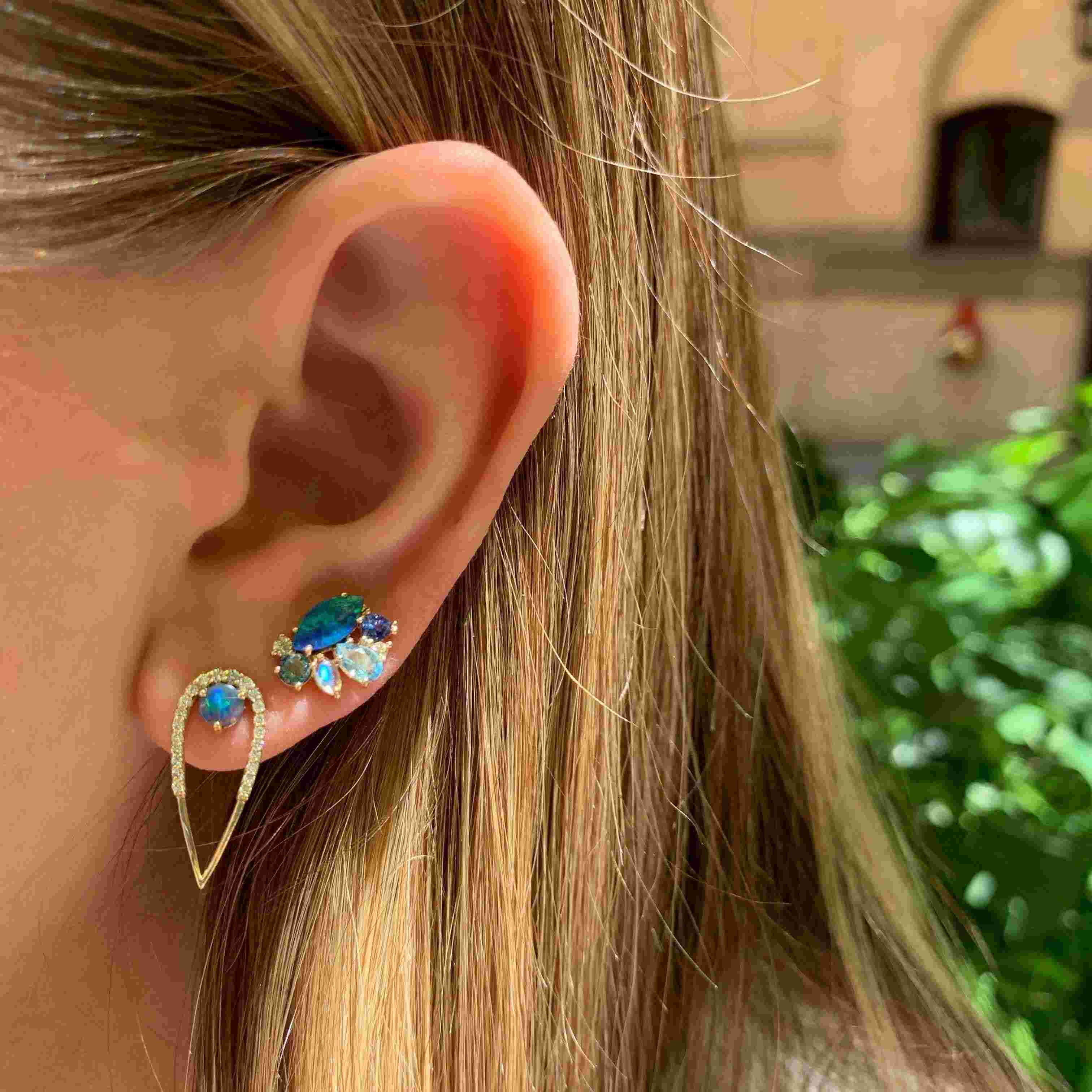 Peacock Studs-Studs-Left side look