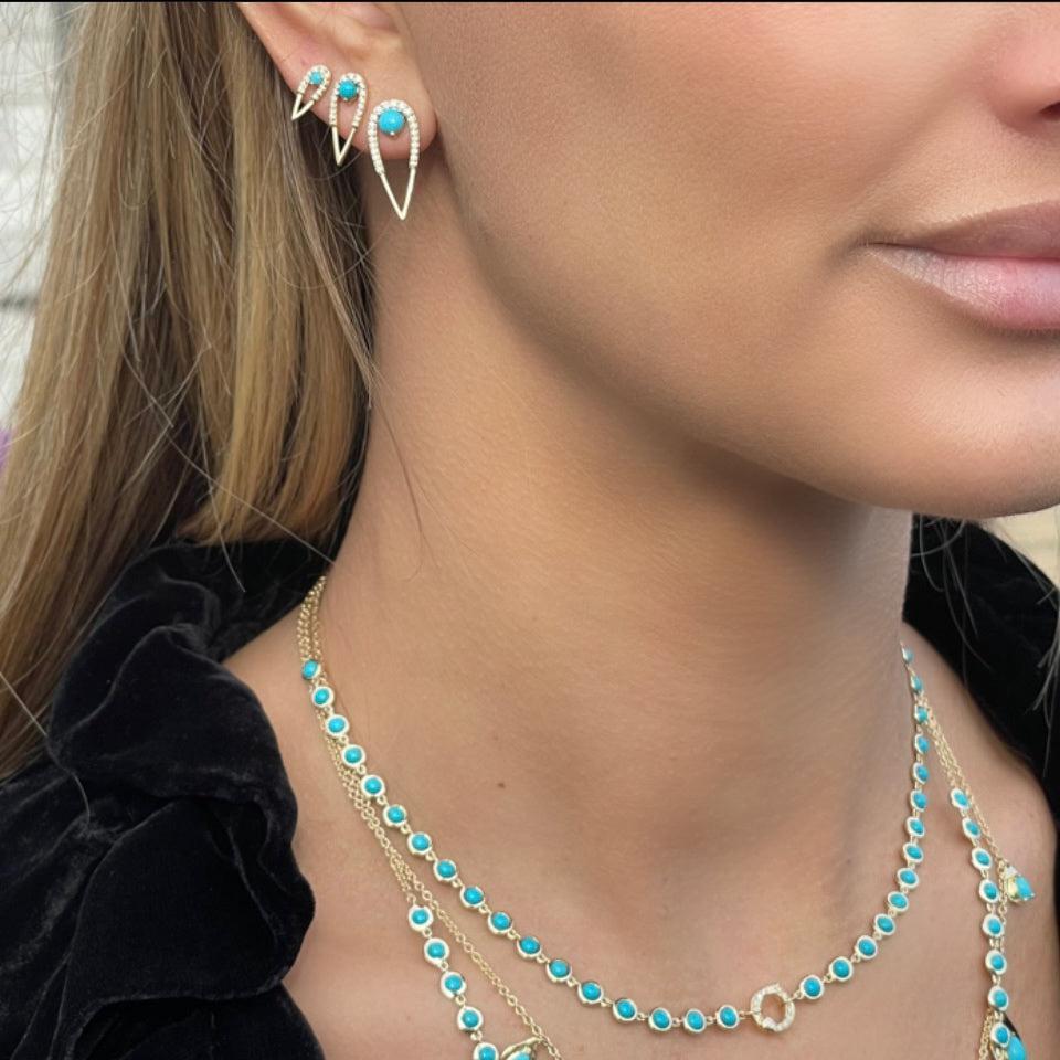 Peacock Studs-Studs- blue color