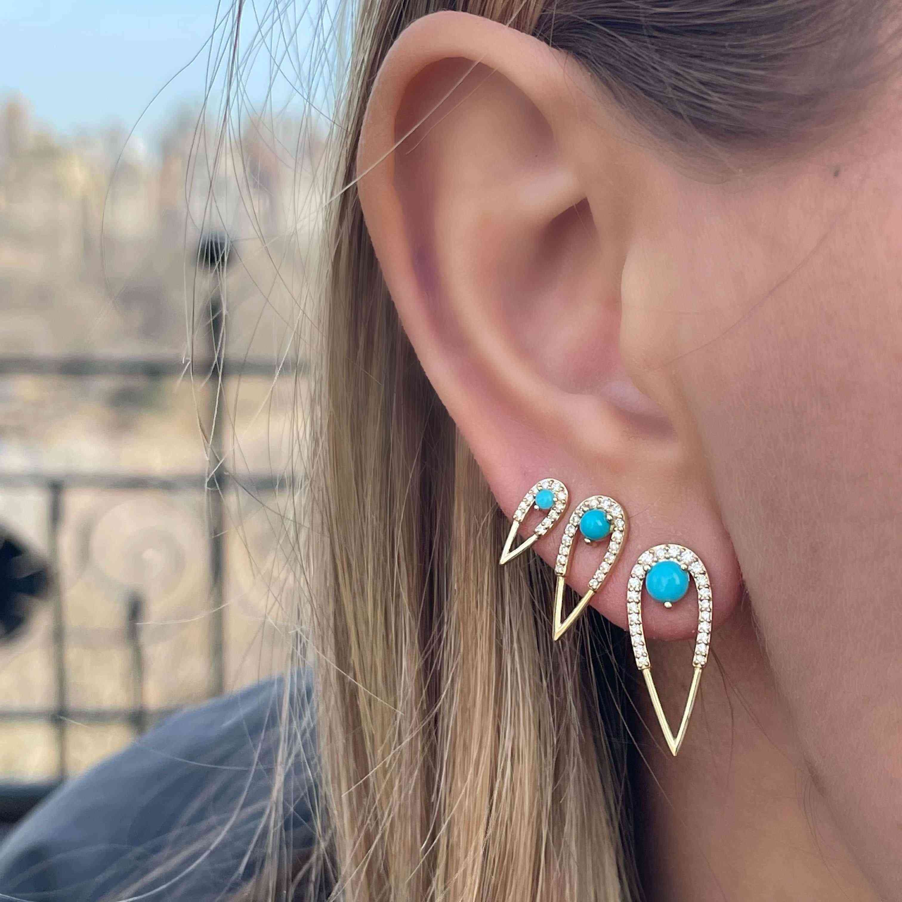 Peacock Studs-Blue color