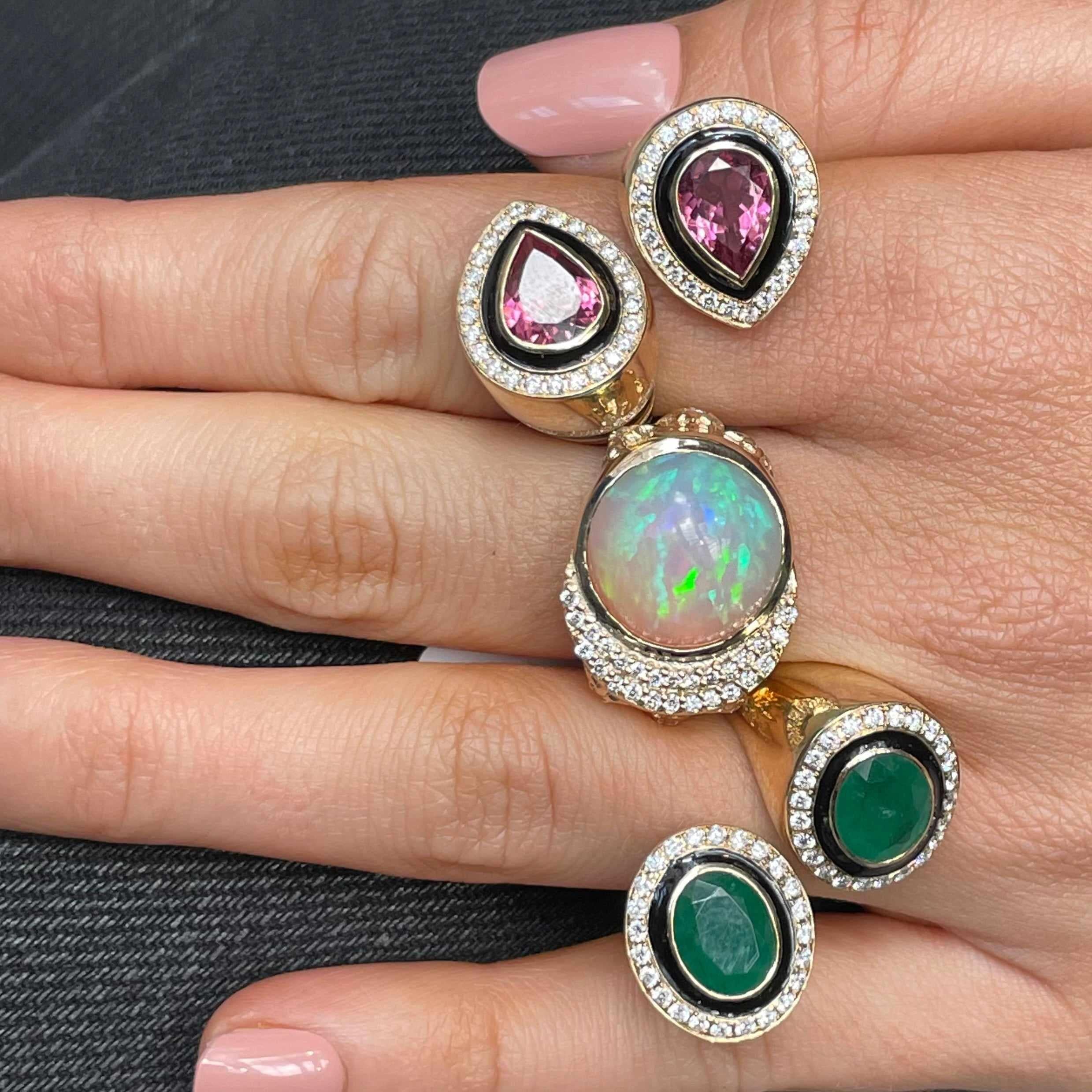 Pear Bypass Ring-Rings