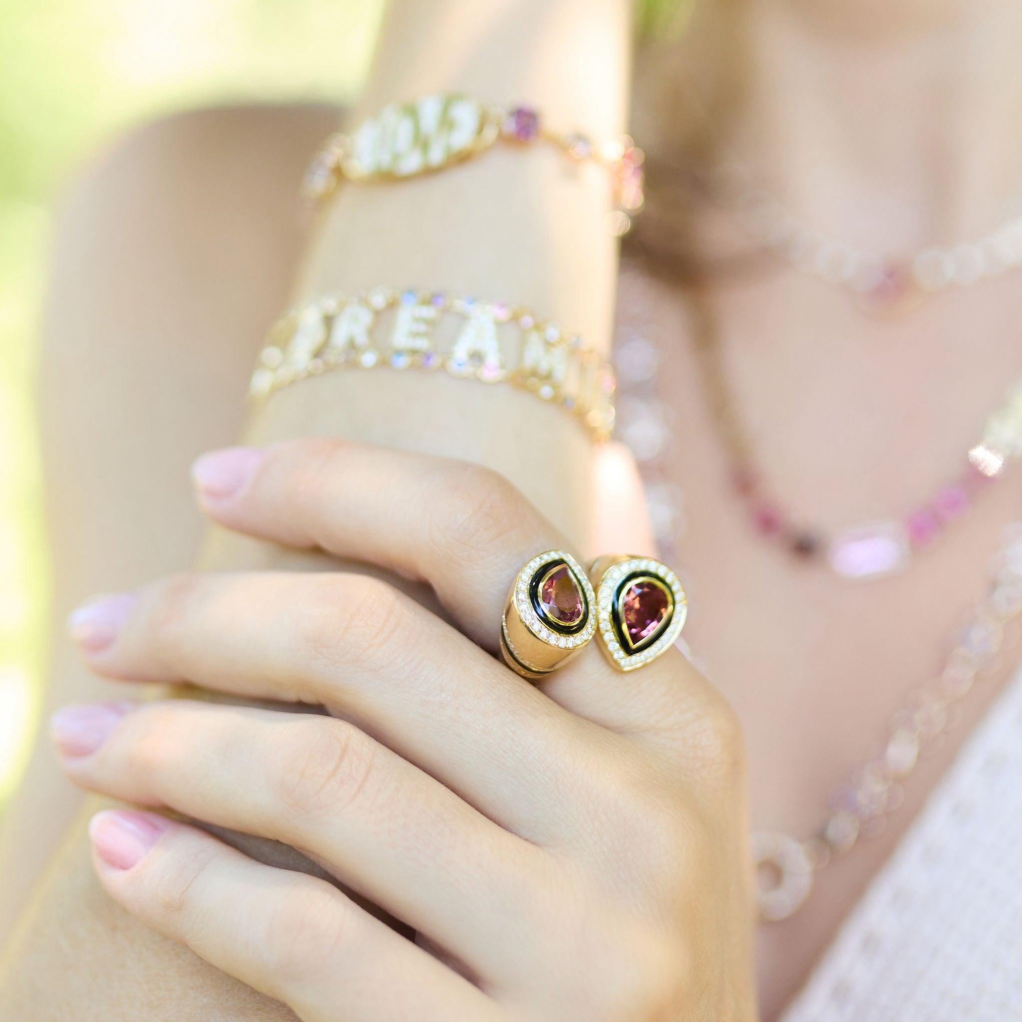 Pear Bypass Ring-Look on Hand