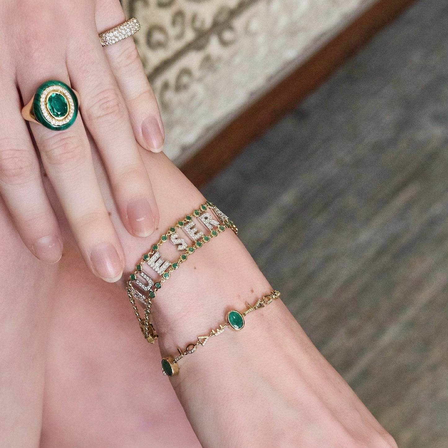 Precious Stone Mantra Bracelet-Bracelet, Bracelets-Eden Presley Fine Jewelry