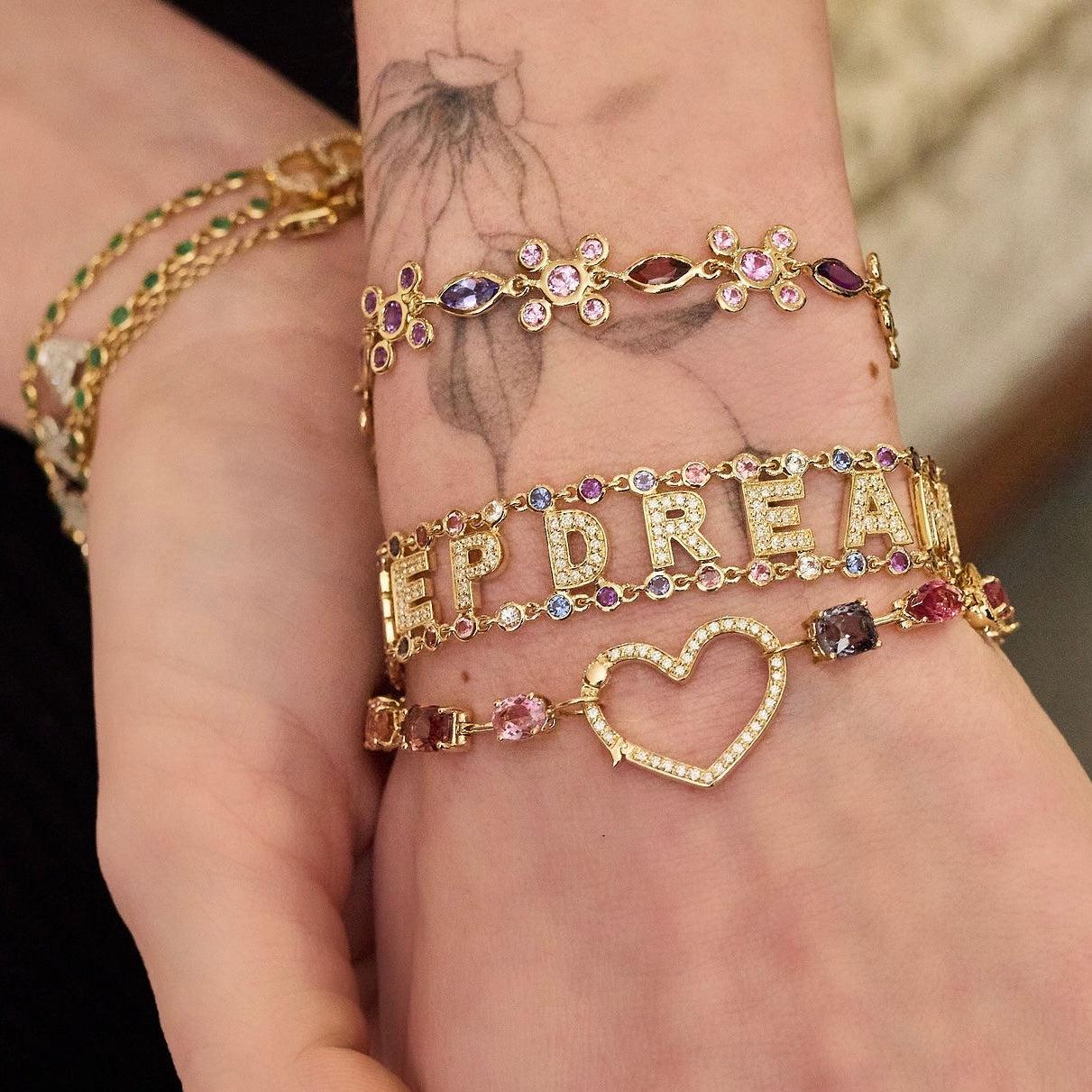 Precious Stone Mantra Bracelet-Bracelet, Bracelets-Eden Presley Fine Jewelry
