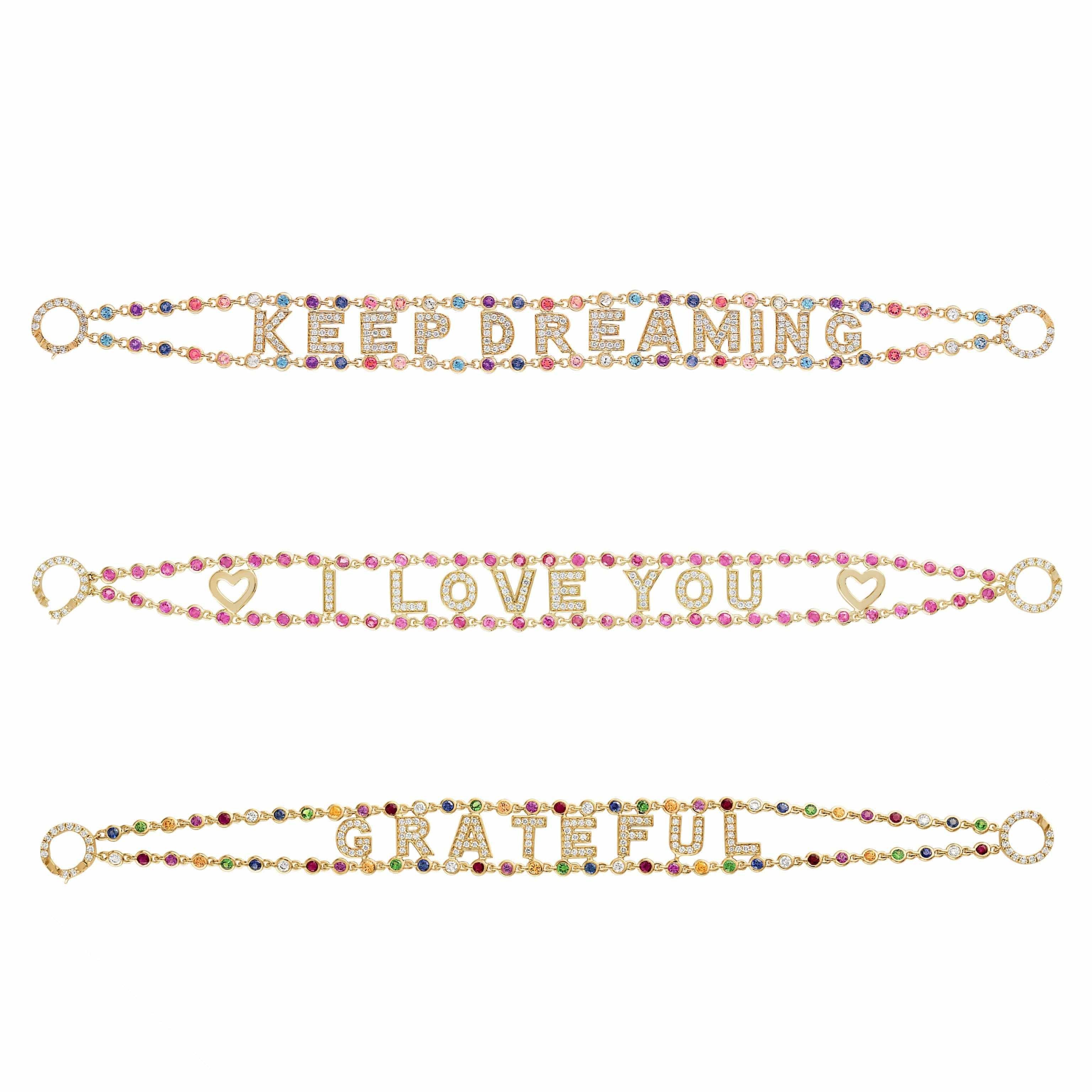 Precious Stone Mantra Bracelet-Bracelet, Bracelets-Eden Presley Fine Jewelry