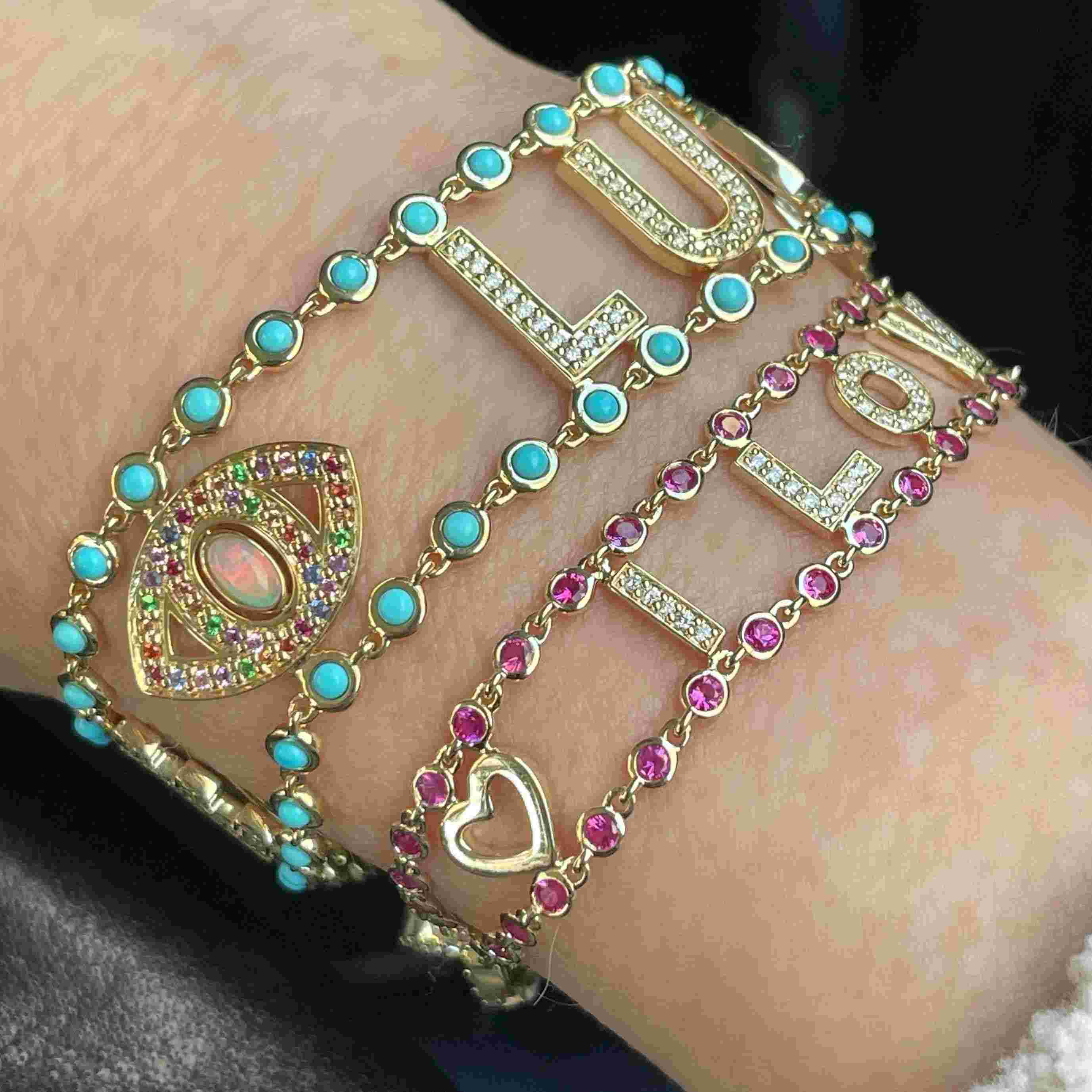 Precious Stone Mantra Bracelet-Bracelet, Bracelets-Eden Presley Fine Jewelry