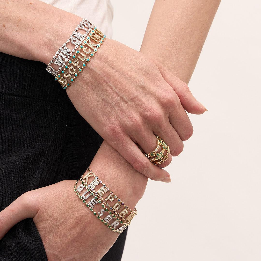 Precious Stone Mantra Bracelet-Bracelet, Bracelets-Eden Presley Fine Jewelry