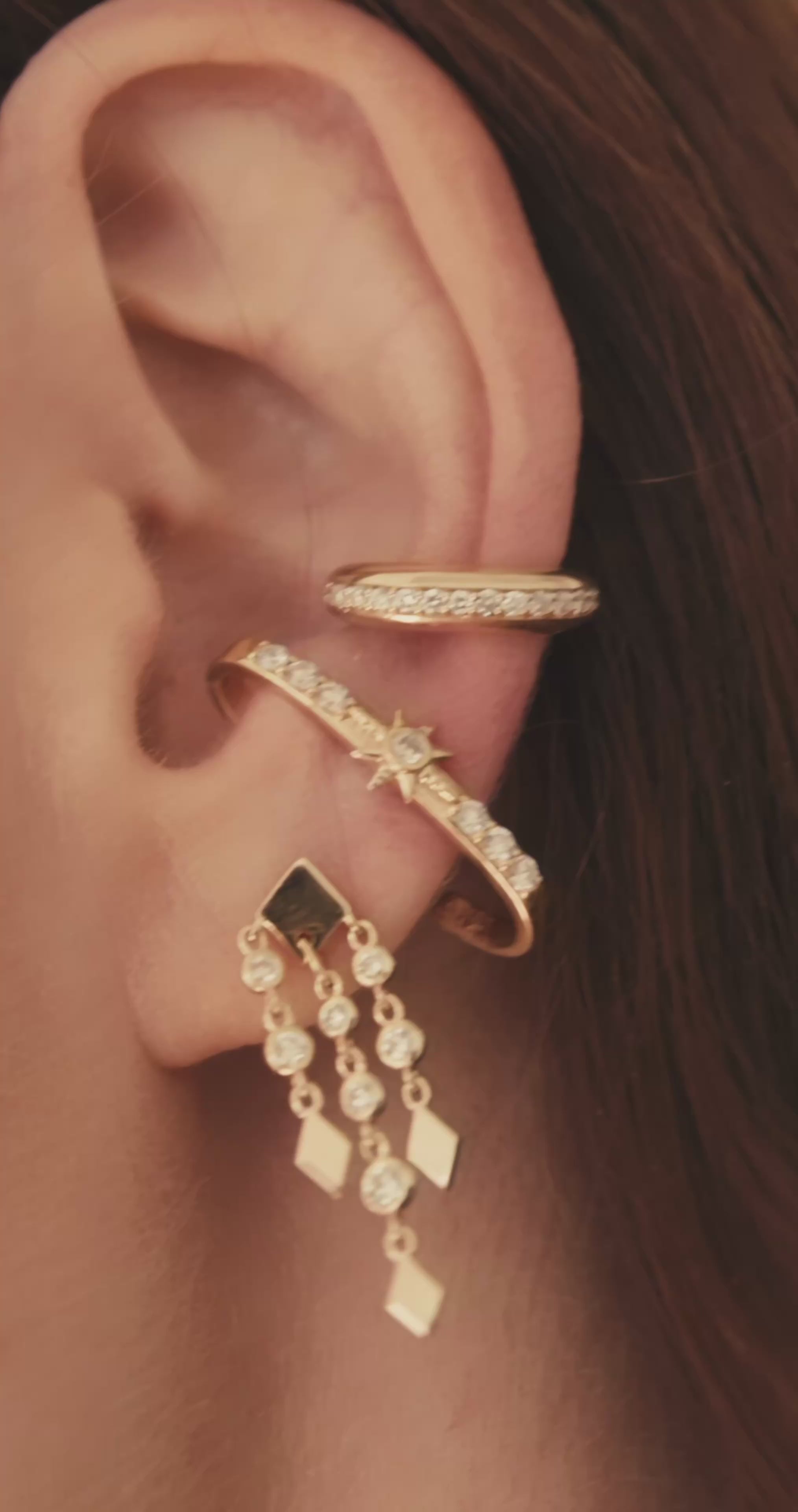Small Shine Fringe Earrings look