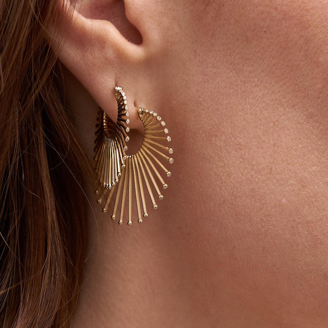Roar Lion Hoops-Earrings-Eden Presley Fine Jewelry