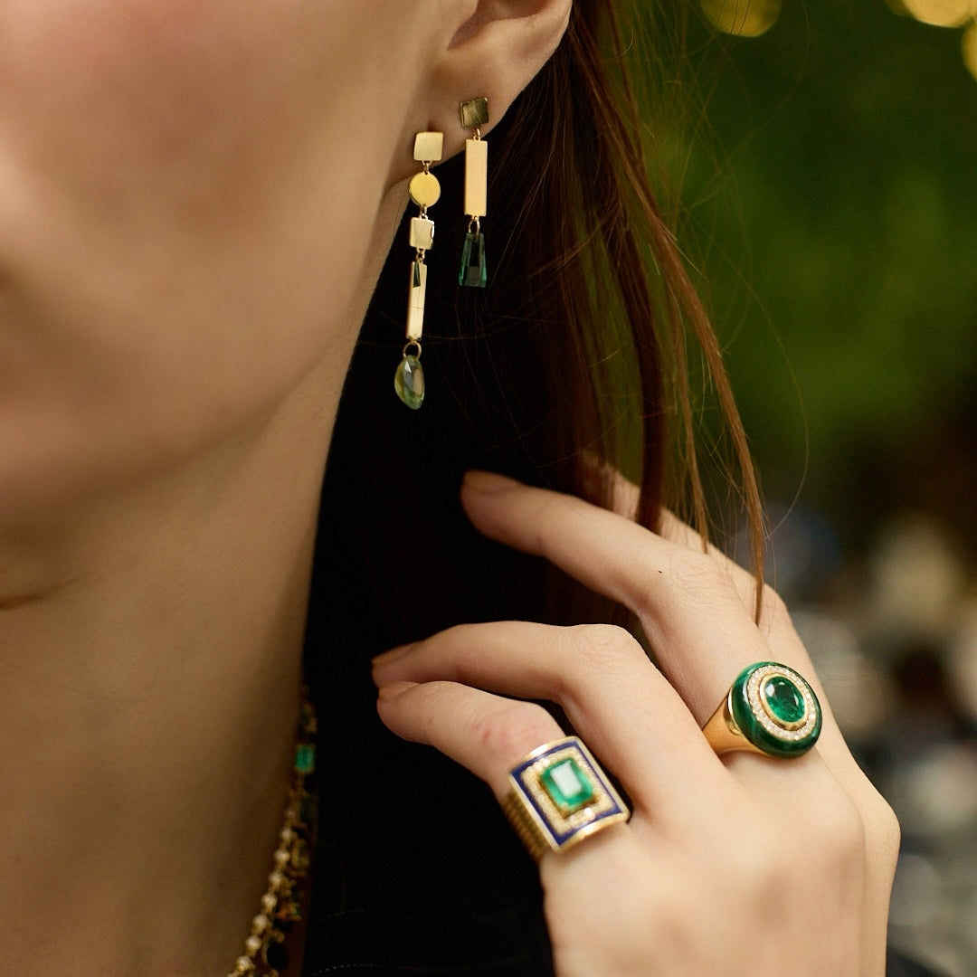Shine 1.25 Green tourmaline-Earrings-Eden Presley Fine Jewelry