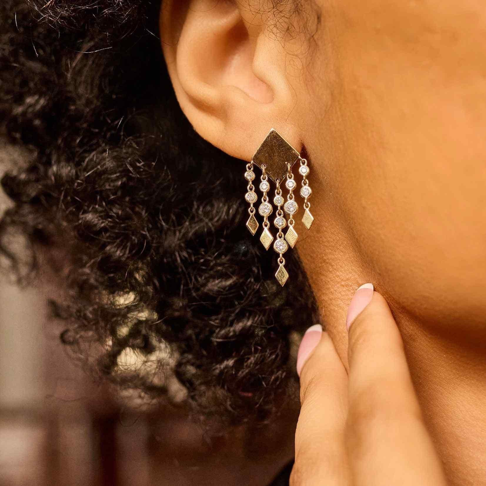 Shine Fringe Earrings - Image 2 | Earrings | Eden Presley