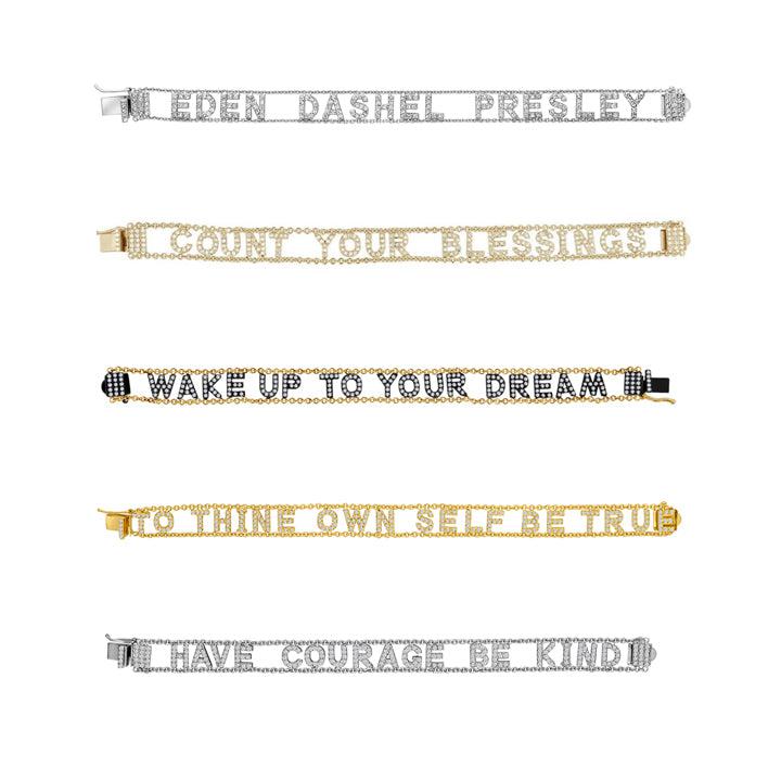 Small Font Mantra Bracelet-Bracelets-Eden Presley Fine Jewelry
