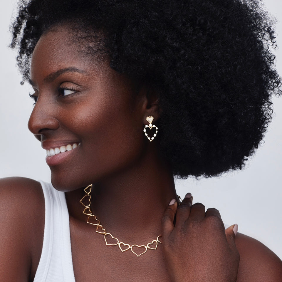 Small Love Transformer Earrings-front look