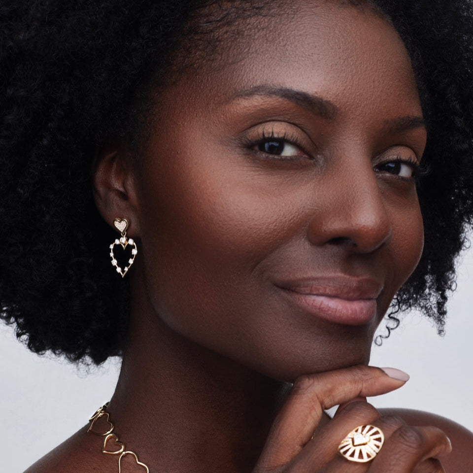 Small Love Transformer Earrings-side look