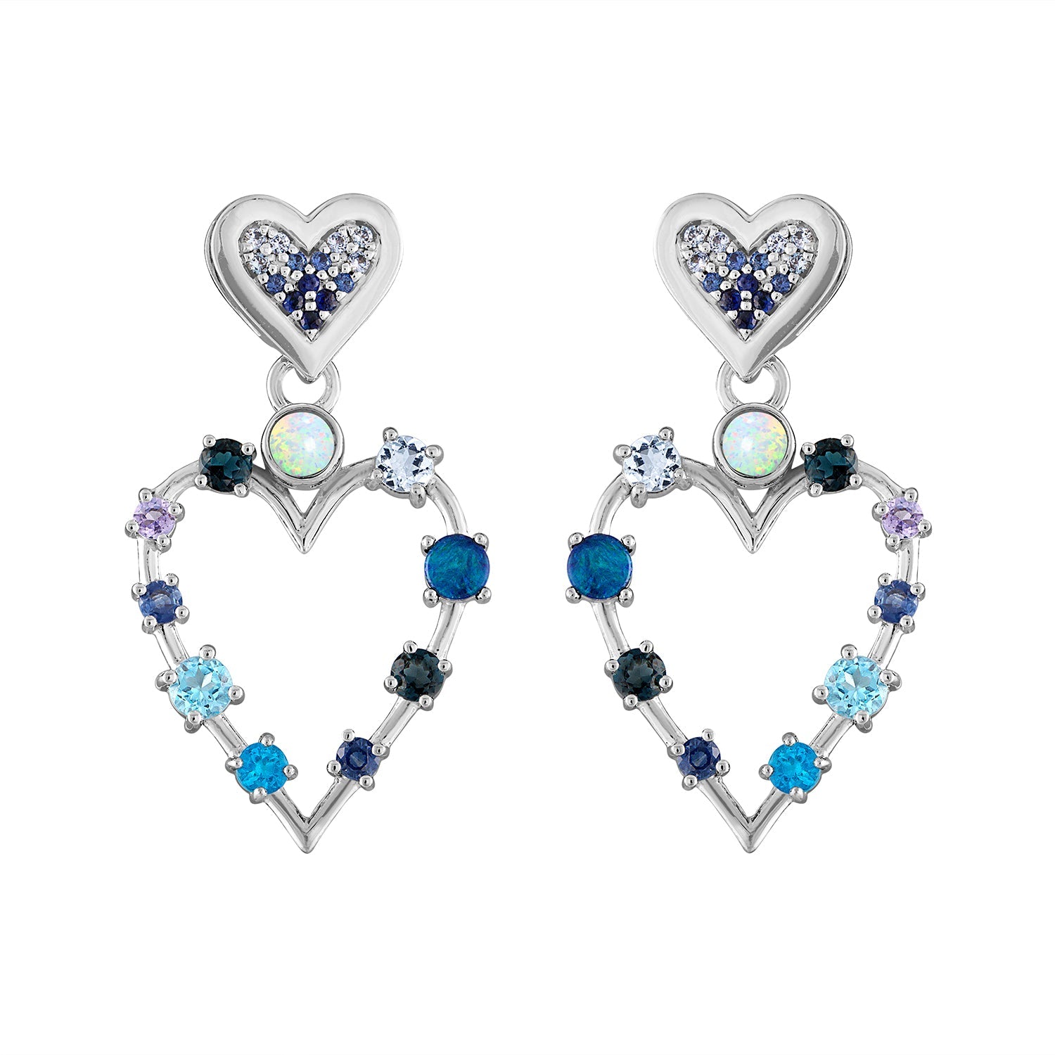Small Love Transformer Earrings-Multicolor diamond
