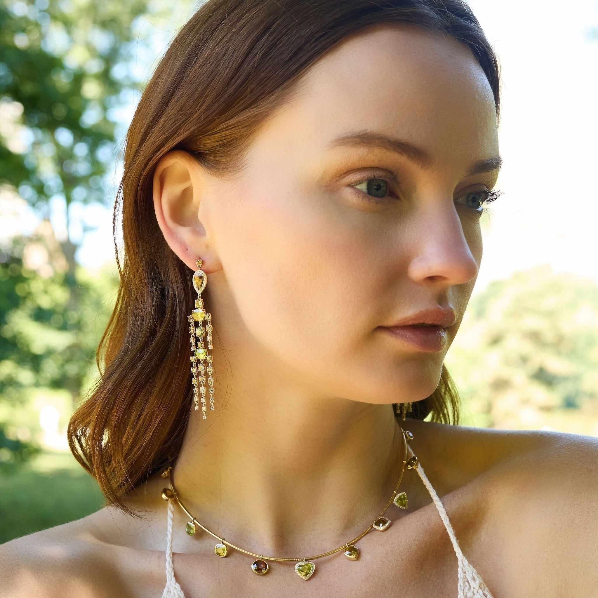 Sphene Chandeliers-Eden Presley Fine Jewelry side view
