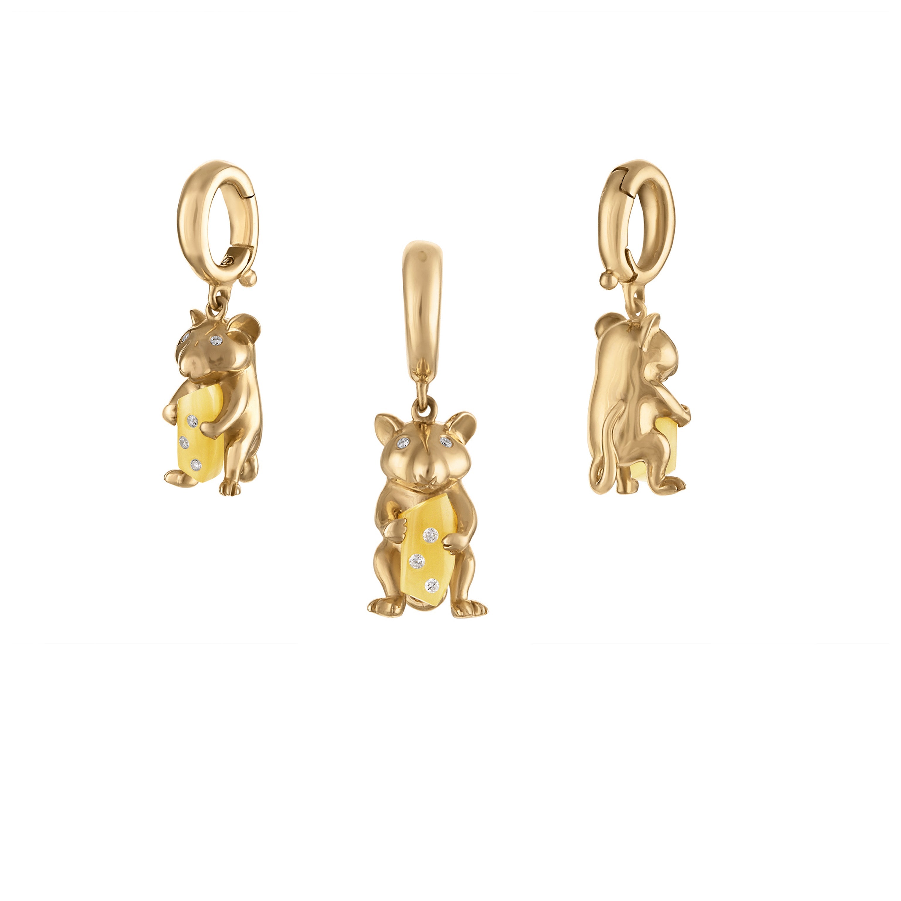 Squeak Mouse Pendant-Charms & Pendants-Eden Presley Fine Jewelry