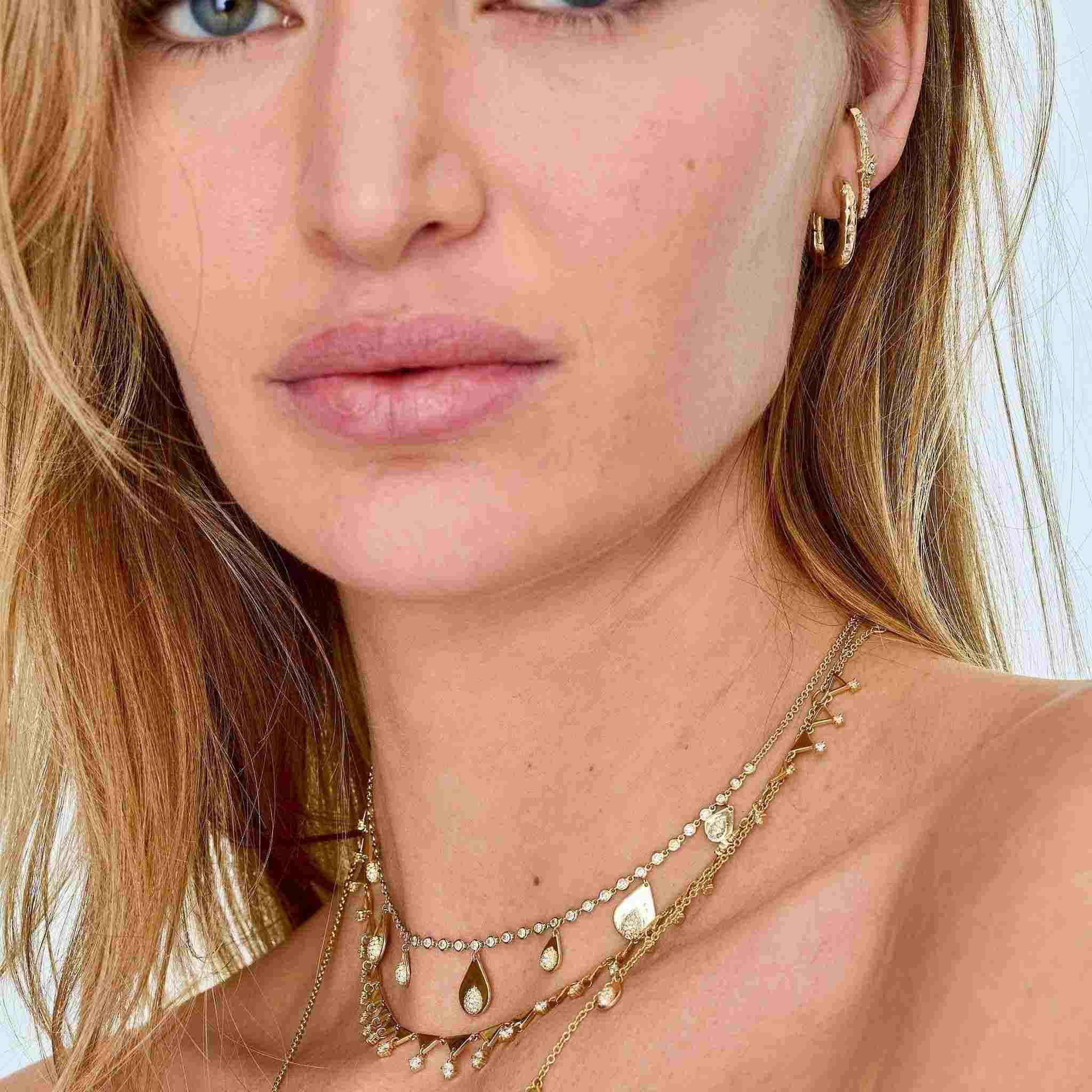 Starstruck Elongated Huggies-Earrings-Eden Presley Fine Jewelry