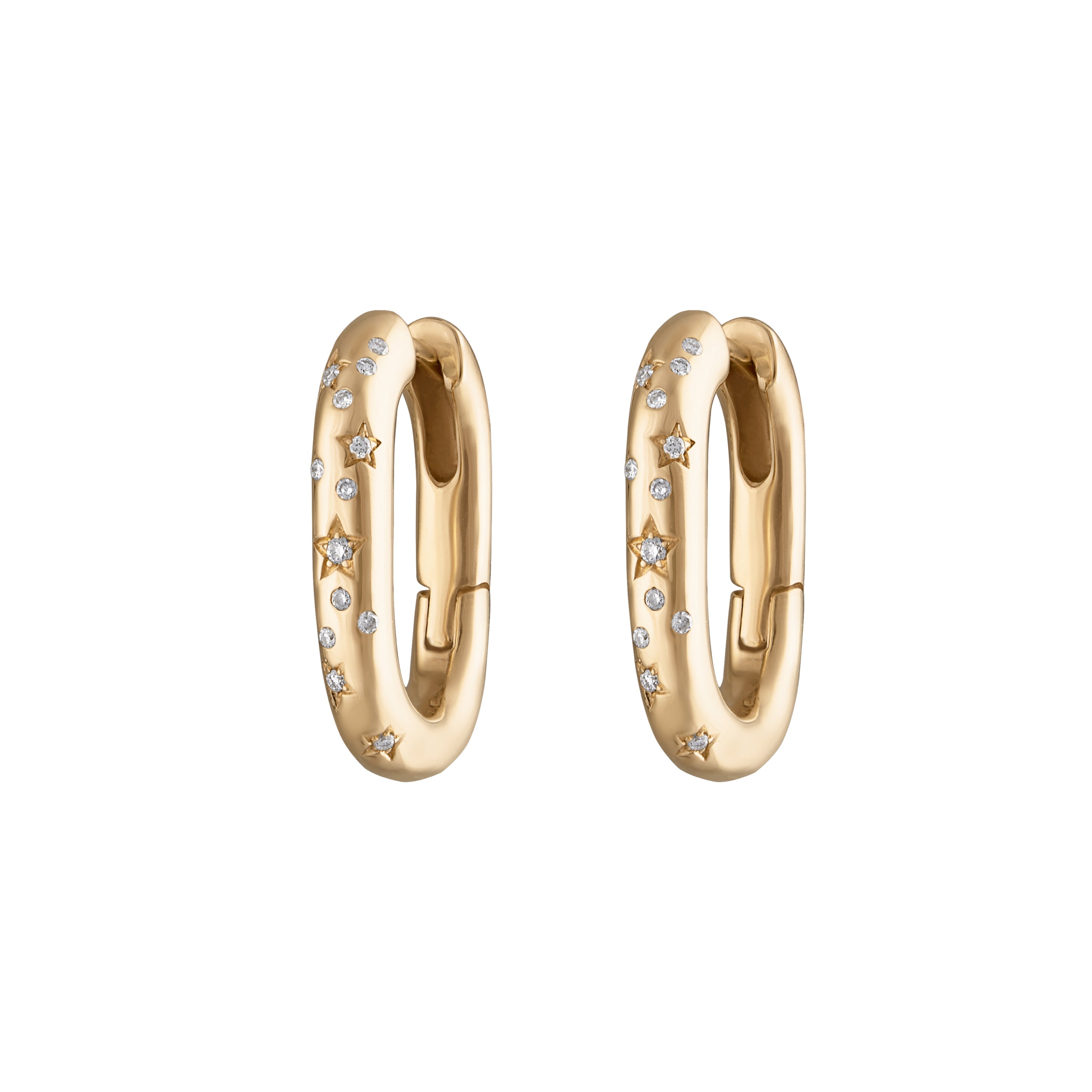 Starstruck Elongated Huggies-Earrings-Eden Presley Fine Jewelry