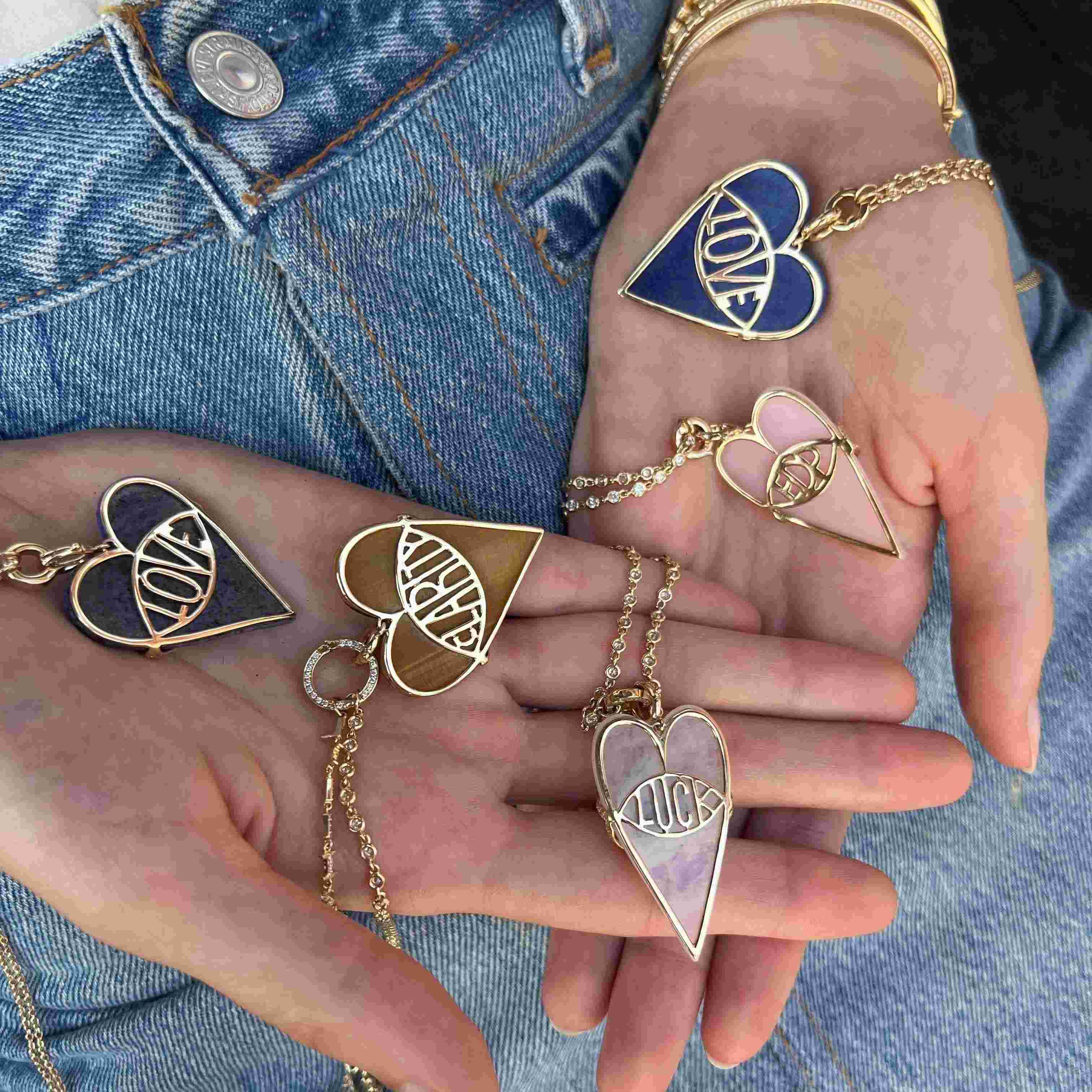 Stoned Heart-Charms & Pendants-Eden Presley Fine Jewelry