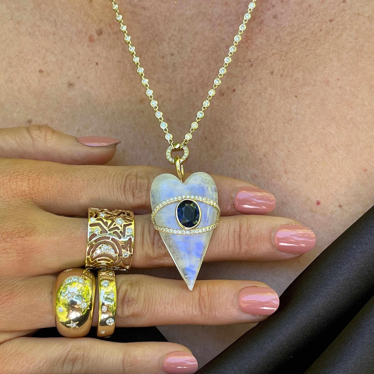 Stoned Heart Pendants