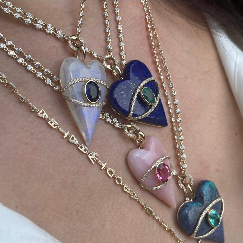 Stoned Heart-Charms & Pendants-Eden Presley Fine Jewelry