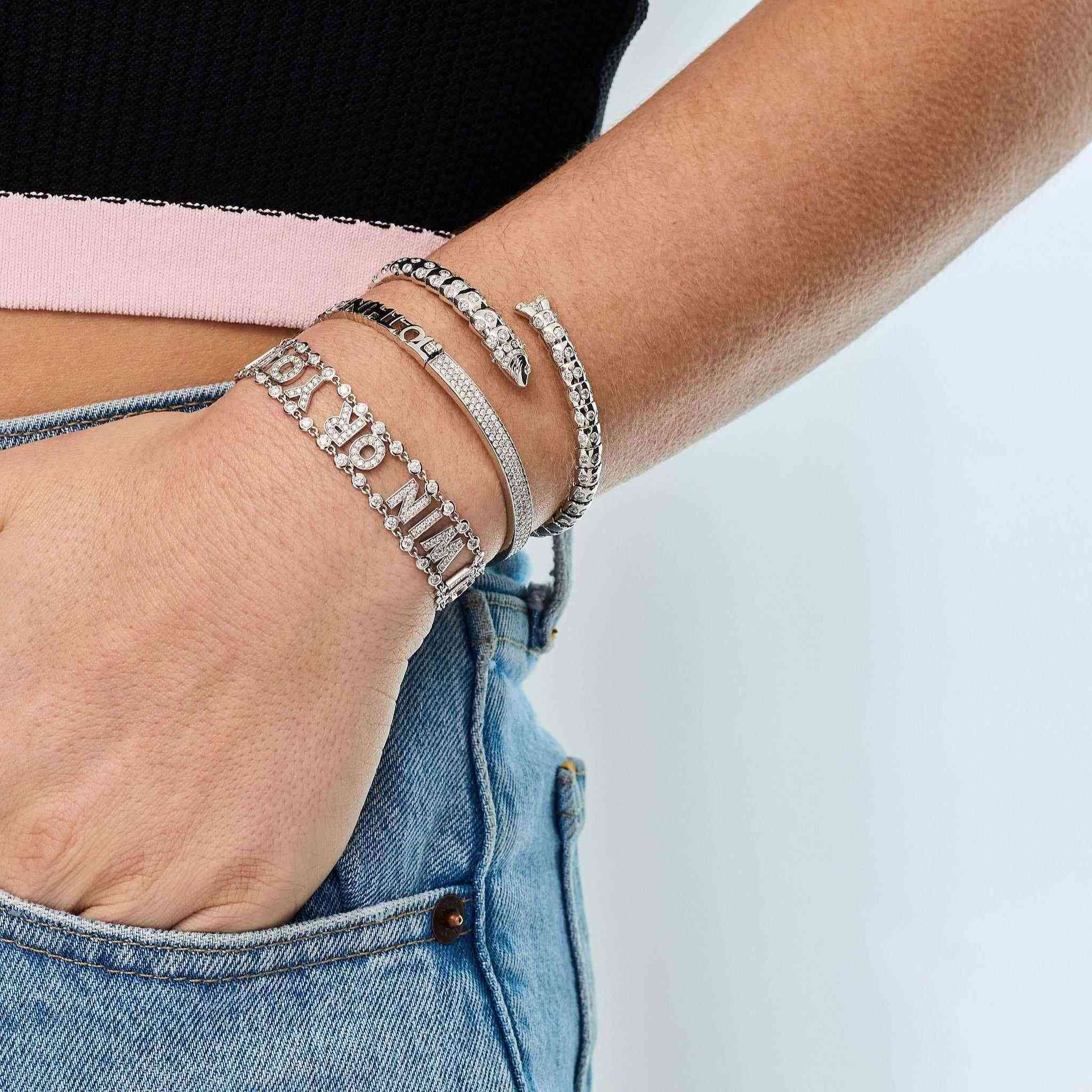 Swedish Fish Flex bangle-on wrist