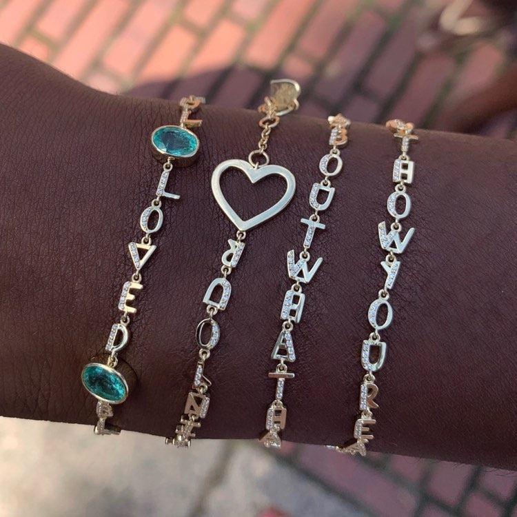 Tiny Letters Bracelet-Bracelet-Eden Presley Fine Jewelry