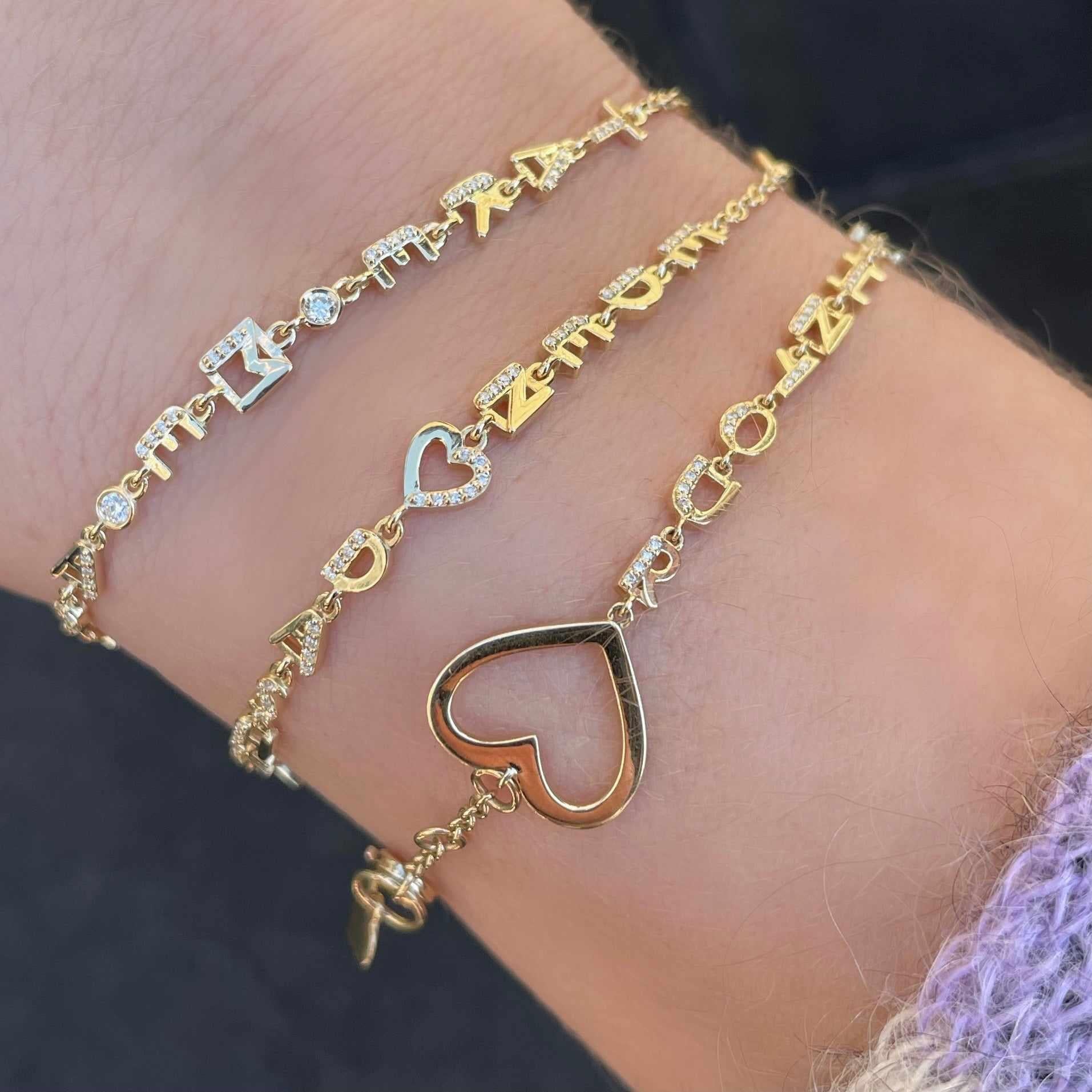 Tiny Letters Bracelet-Bracelet-Eden Presley Fine Jewelry