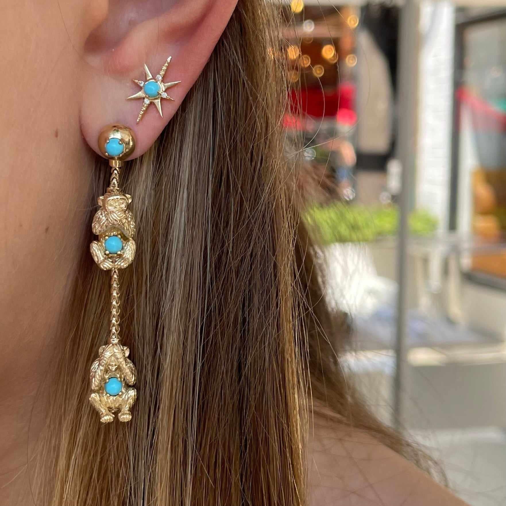 Wise Monkey Drop Earrings-Jewelry-Eden Presley Fine Jewelry