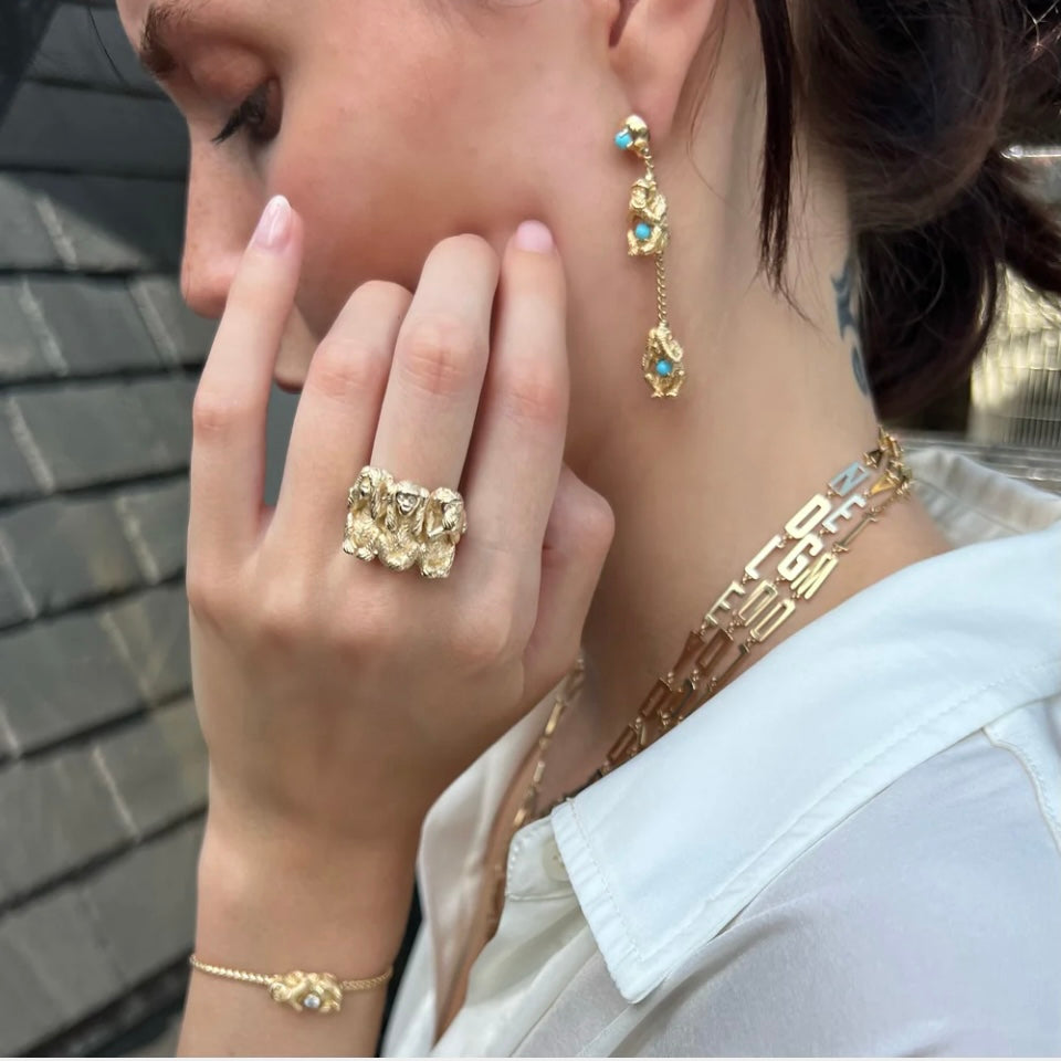 Wise Monkeys Ring- Monkey