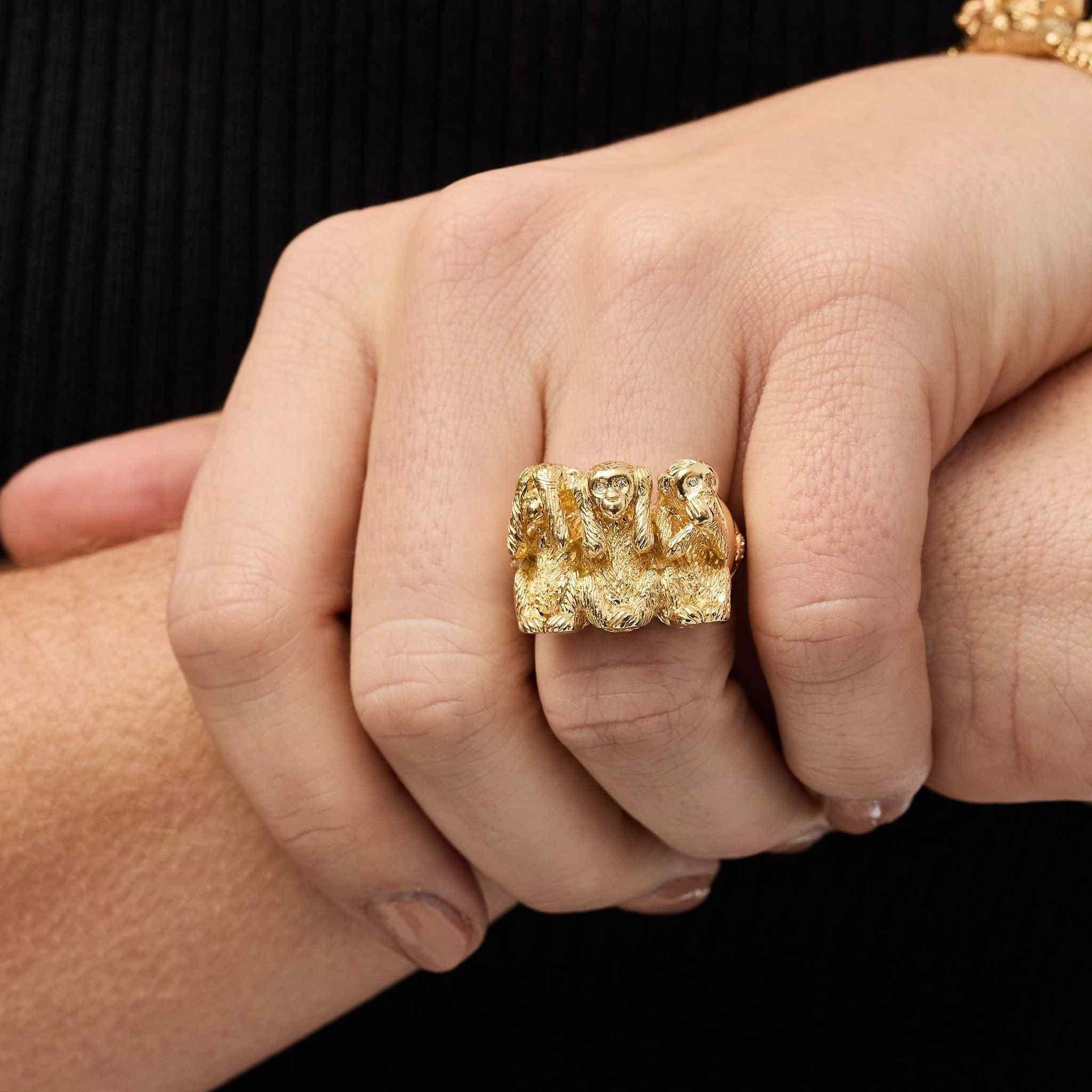 Wise Monkeys Ring-Front Look