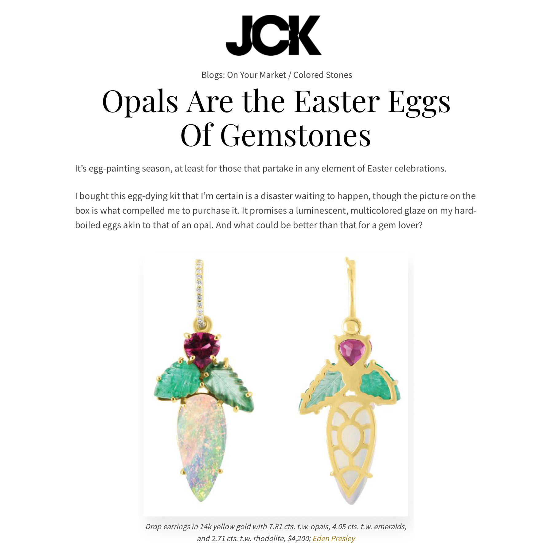Opals Are the Easter Eggs Of Gemstones - JCK Magazine