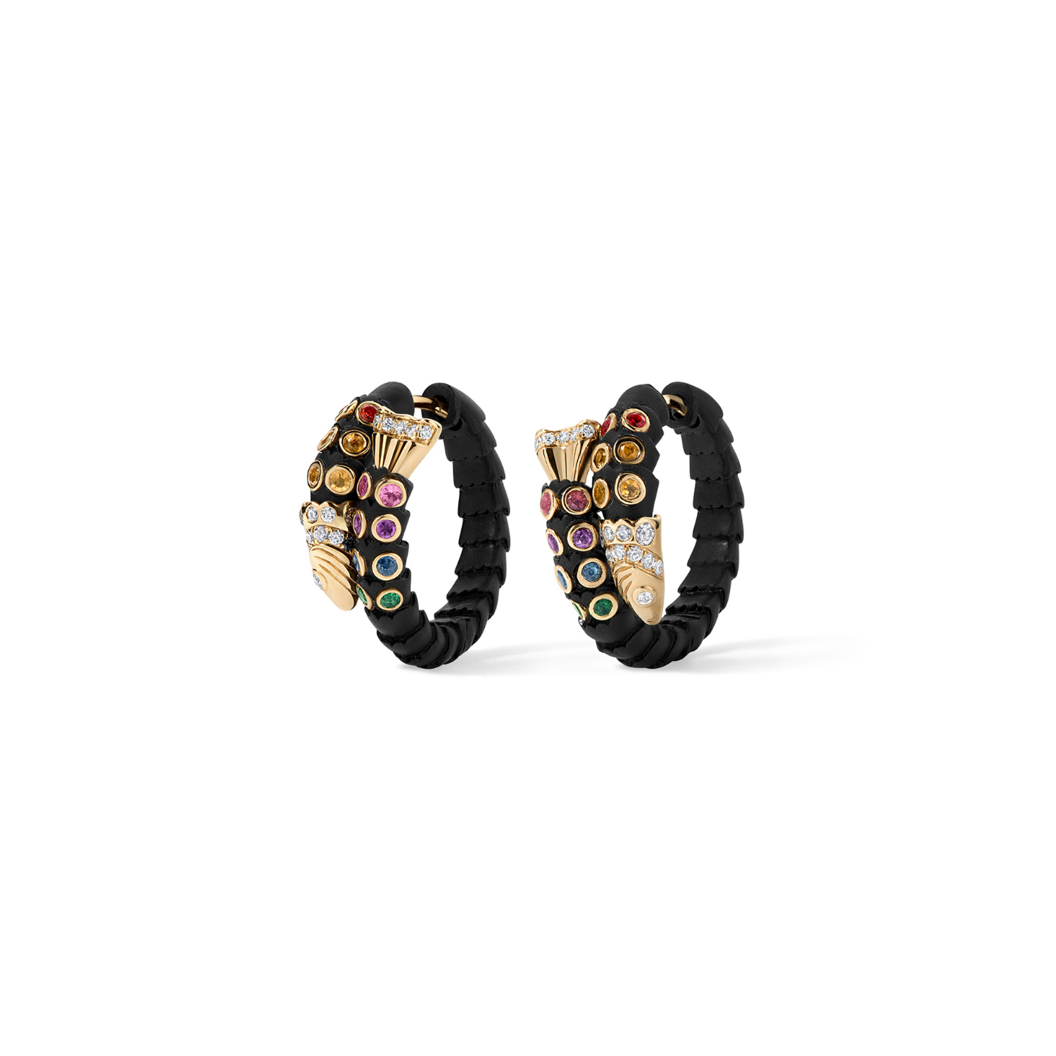 In the Black Swedish Fish Earrings
