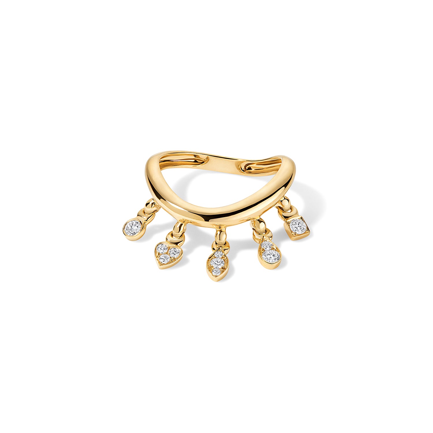 Wave Diamond Shaker Ring