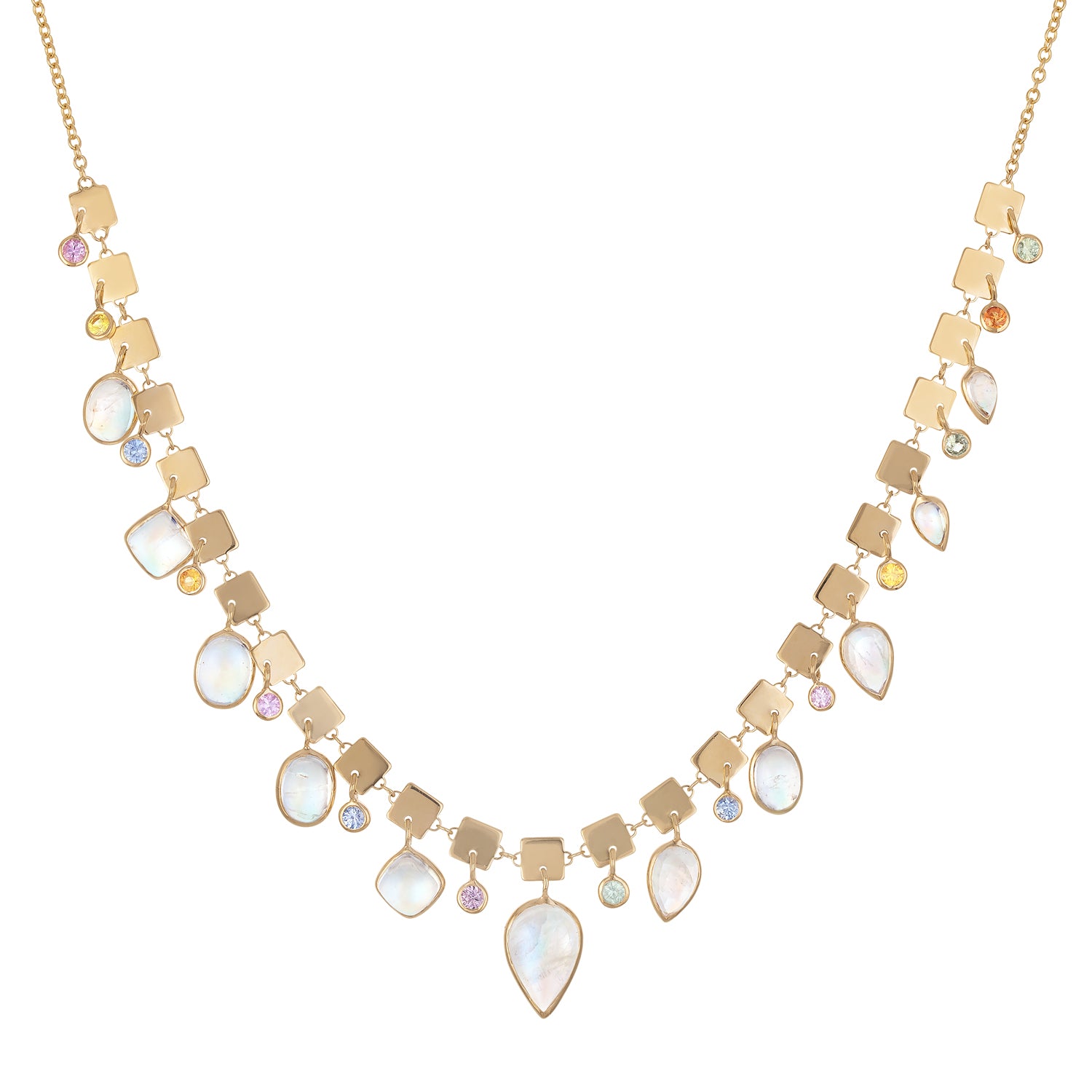 Moonstone Sapphire Rock Candy Shine Necklace