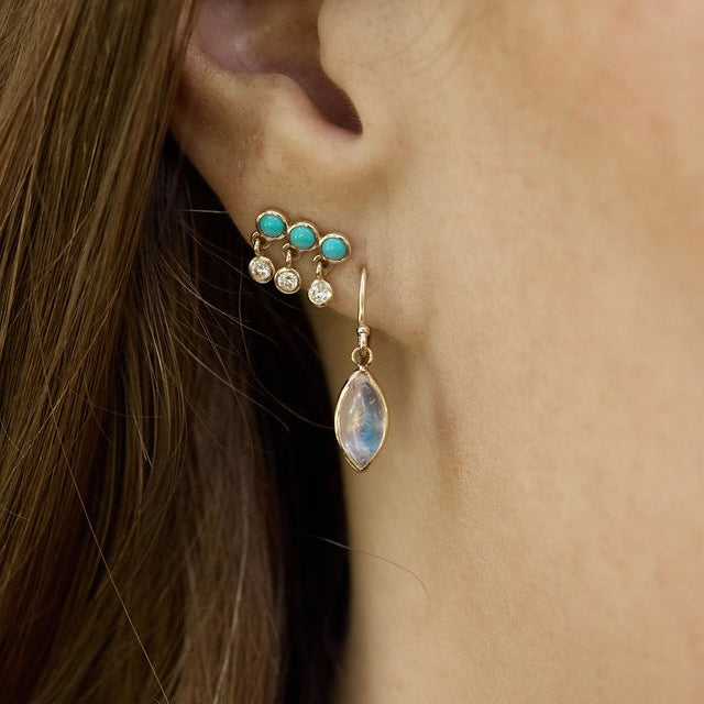 Rainbow Moonstone Drop Earrings