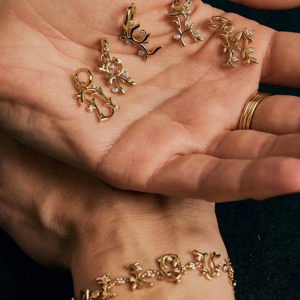 Vine Initial Pendants