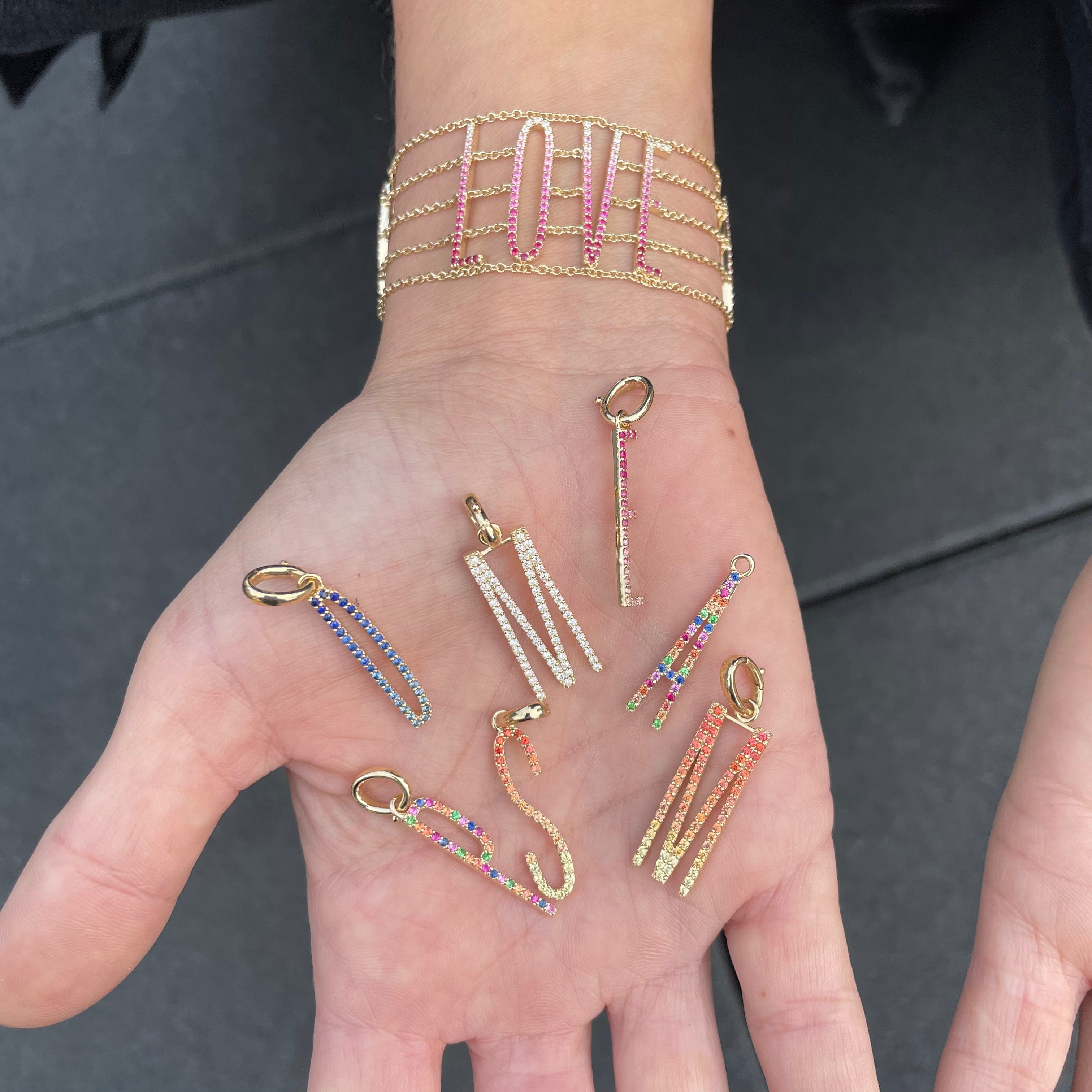 Elongated Ombre Initial Pendants